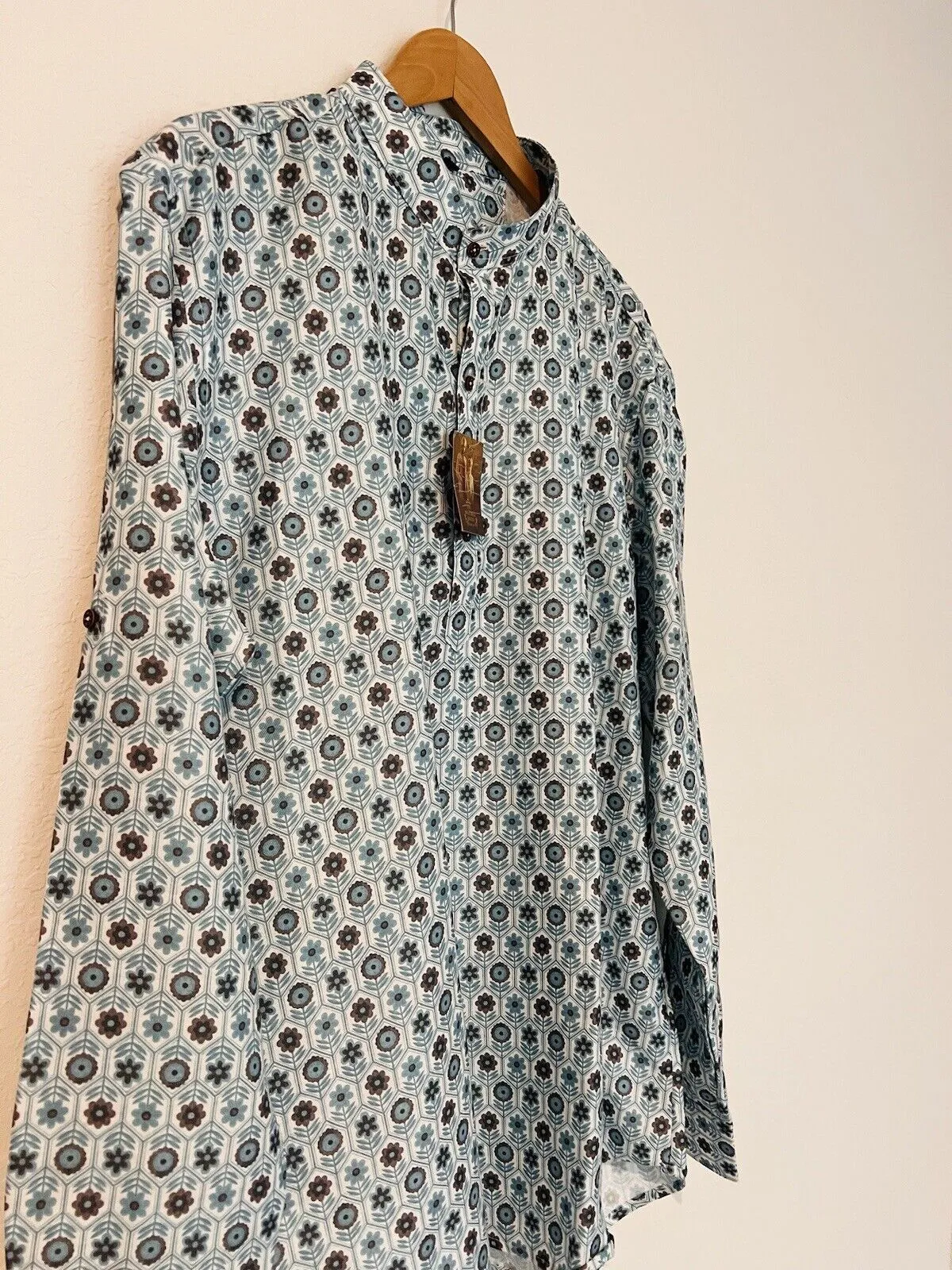 AJAY ARVINDBHAI KHATRI Mens Blue Shirt Sz 46 Indian