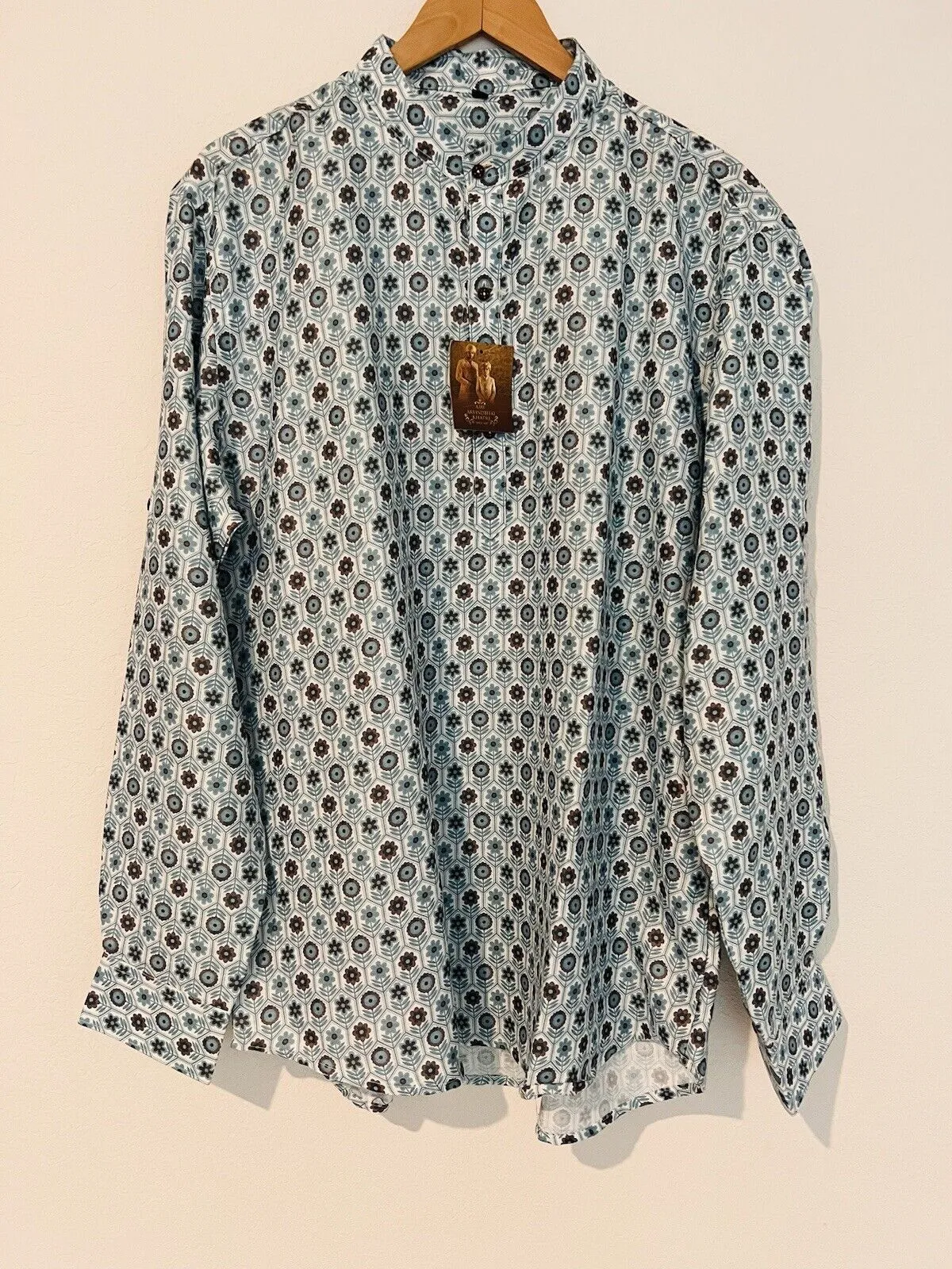 AJAY ARVINDBHAI KHATRI Mens Blue Shirt Sz 46 Indian