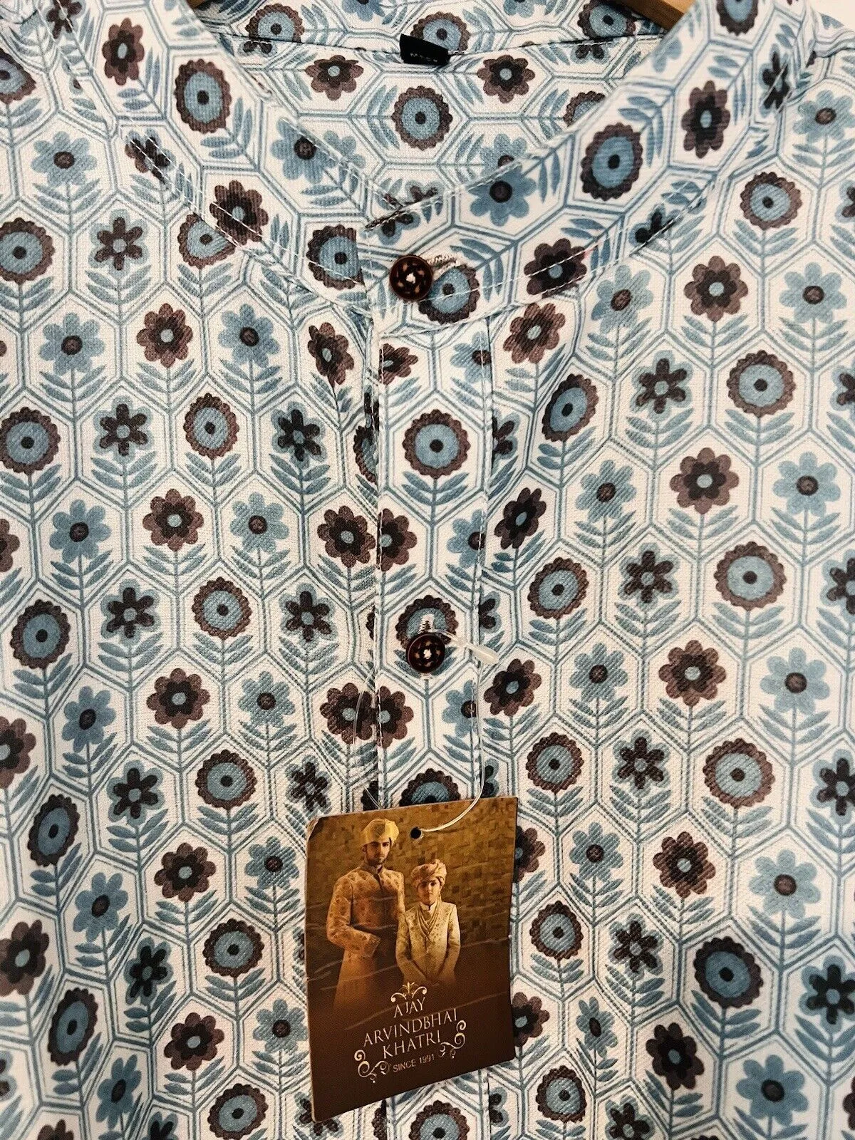 AJAY ARVINDBHAI KHATRI Mens Blue Shirt Sz 46 Indian