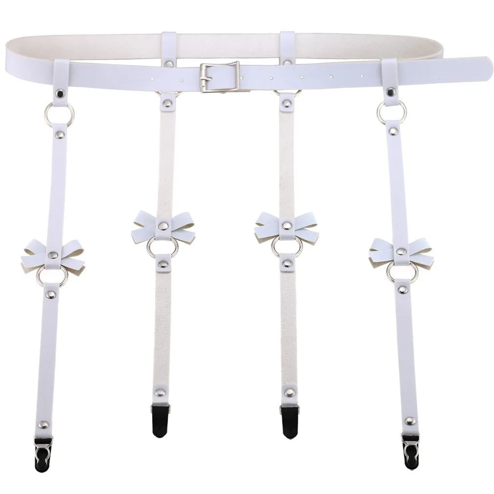 Alexa's Lingerie | Leather Leg Garter Straps | Thigh High Stockings with Suspender Belt