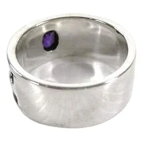 Amethyst Sterling Silver Men's Band Ring