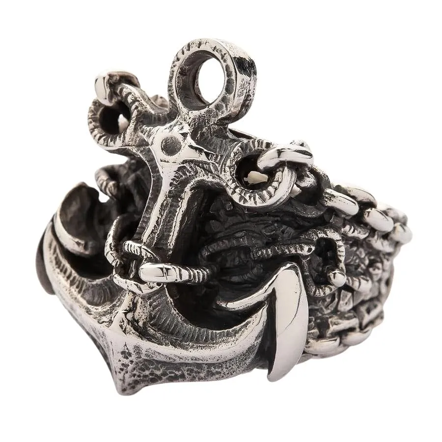 Anchor Sterling Silver Men's Ring