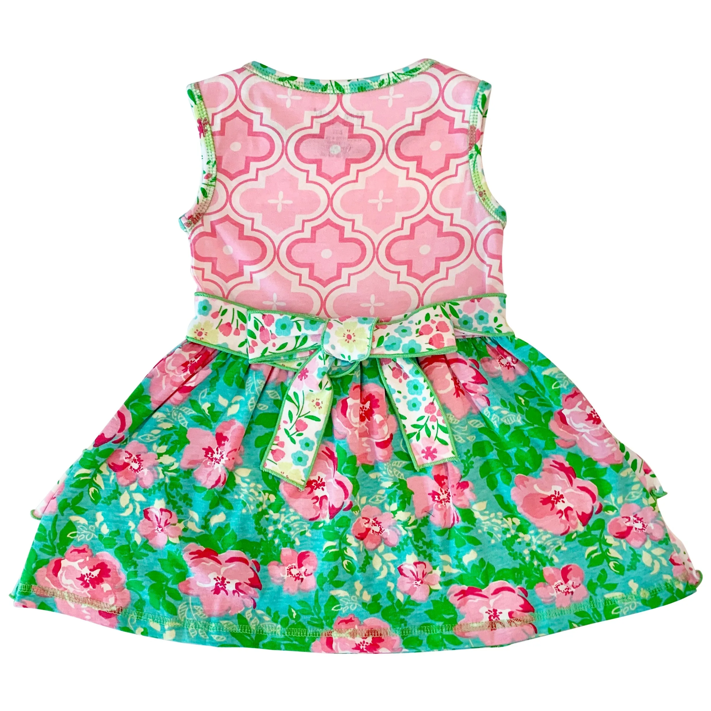 AnnLoren Little Toddler Big Girls' Floral Dress Leggings Boutique Clothing Set Spring Summer