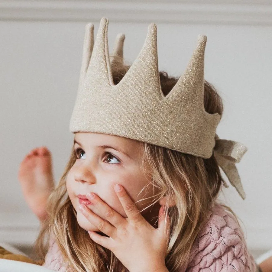 Avery Row Gold Sparkle Knitted Crown