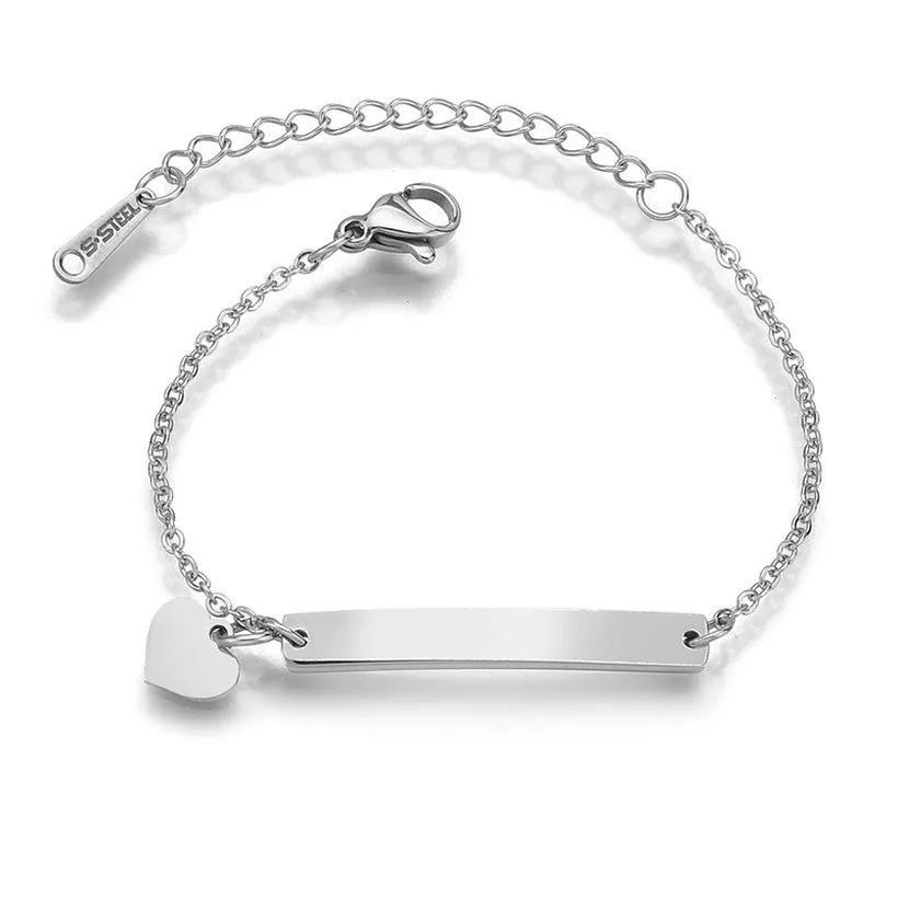 Baby and Children's Heart Charms:  Surgical Steel, Highly Polished, Flat Heart Charms with Jump Ring