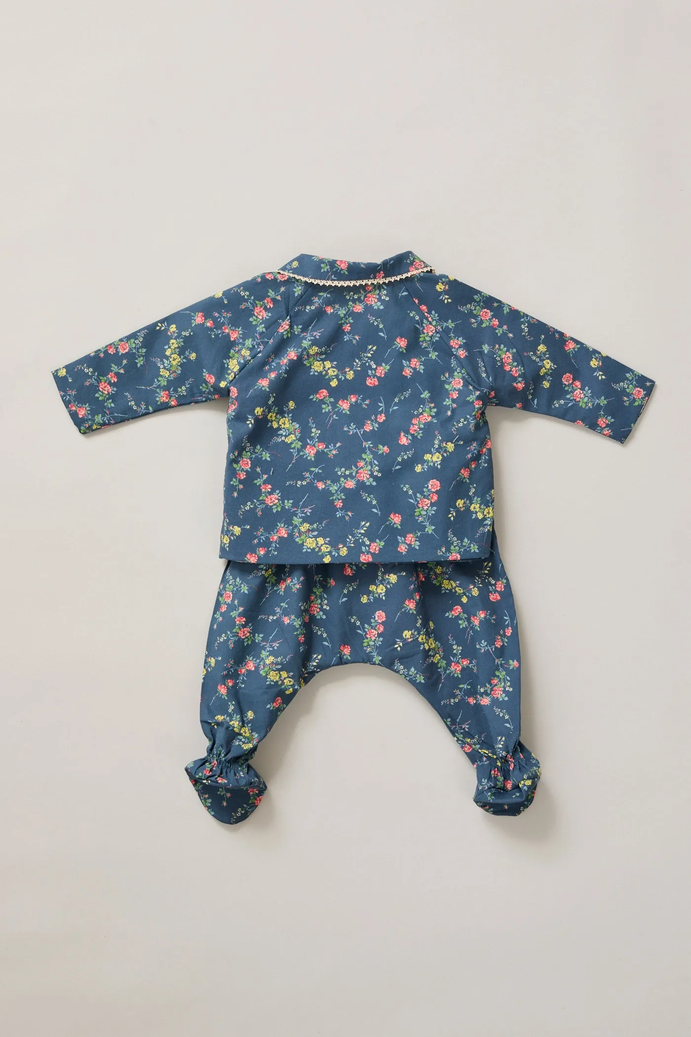 Baby Kimono Set Blue Rose Garden