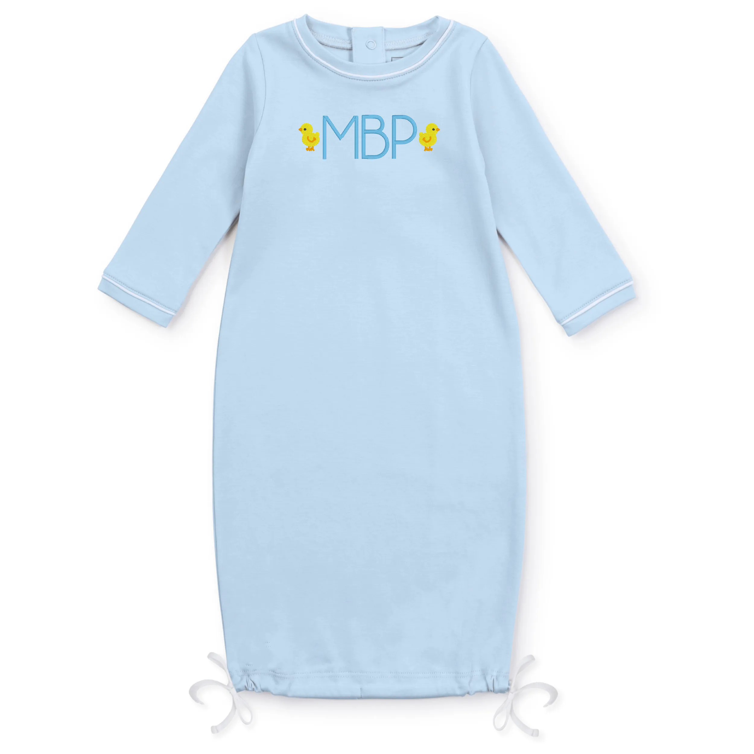 Baby Shop: George Pima Cotton Daygown with Monogram - Light Blue