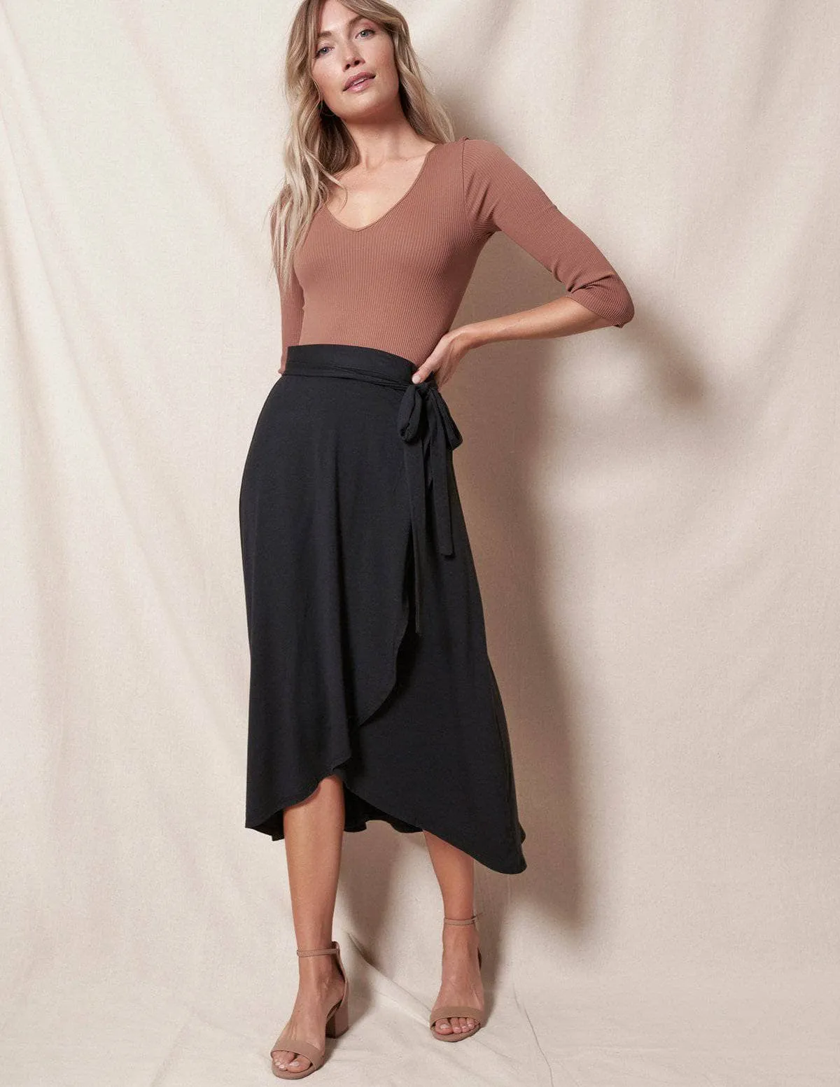 Bamboo / Organic Cotton Wrap Skirt - Black