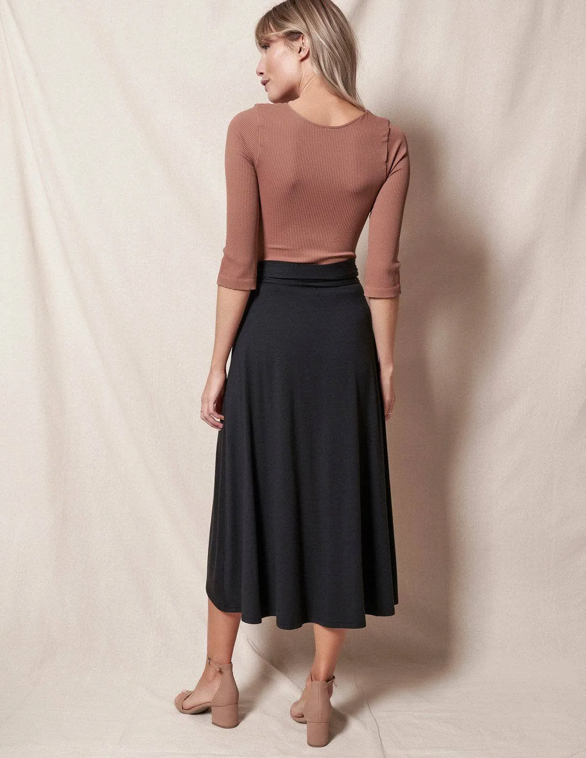 Bamboo / Organic Cotton Wrap Skirt - Black