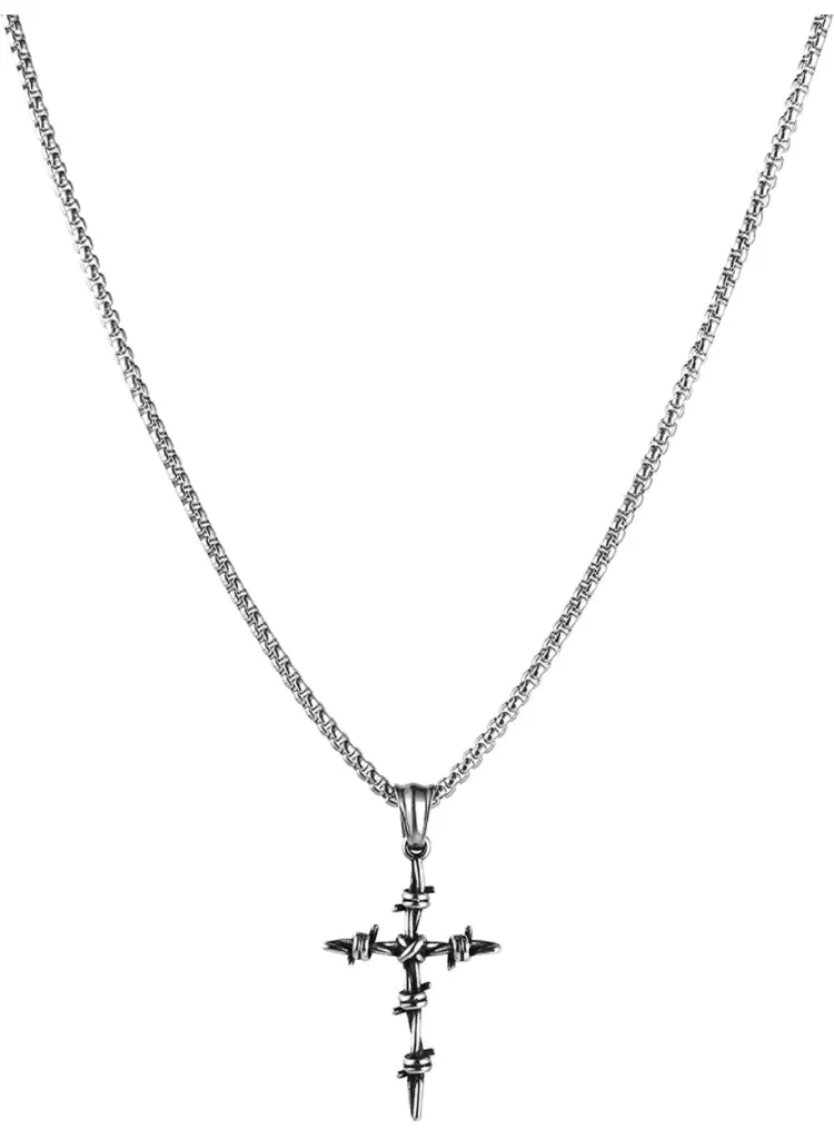 Barbed Wire Cross-316 Stainless Steel Chain