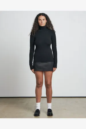 BARE BY CHARLIE HOLIDAY THE LONG SLEEVE KNIT TOP - BLACK