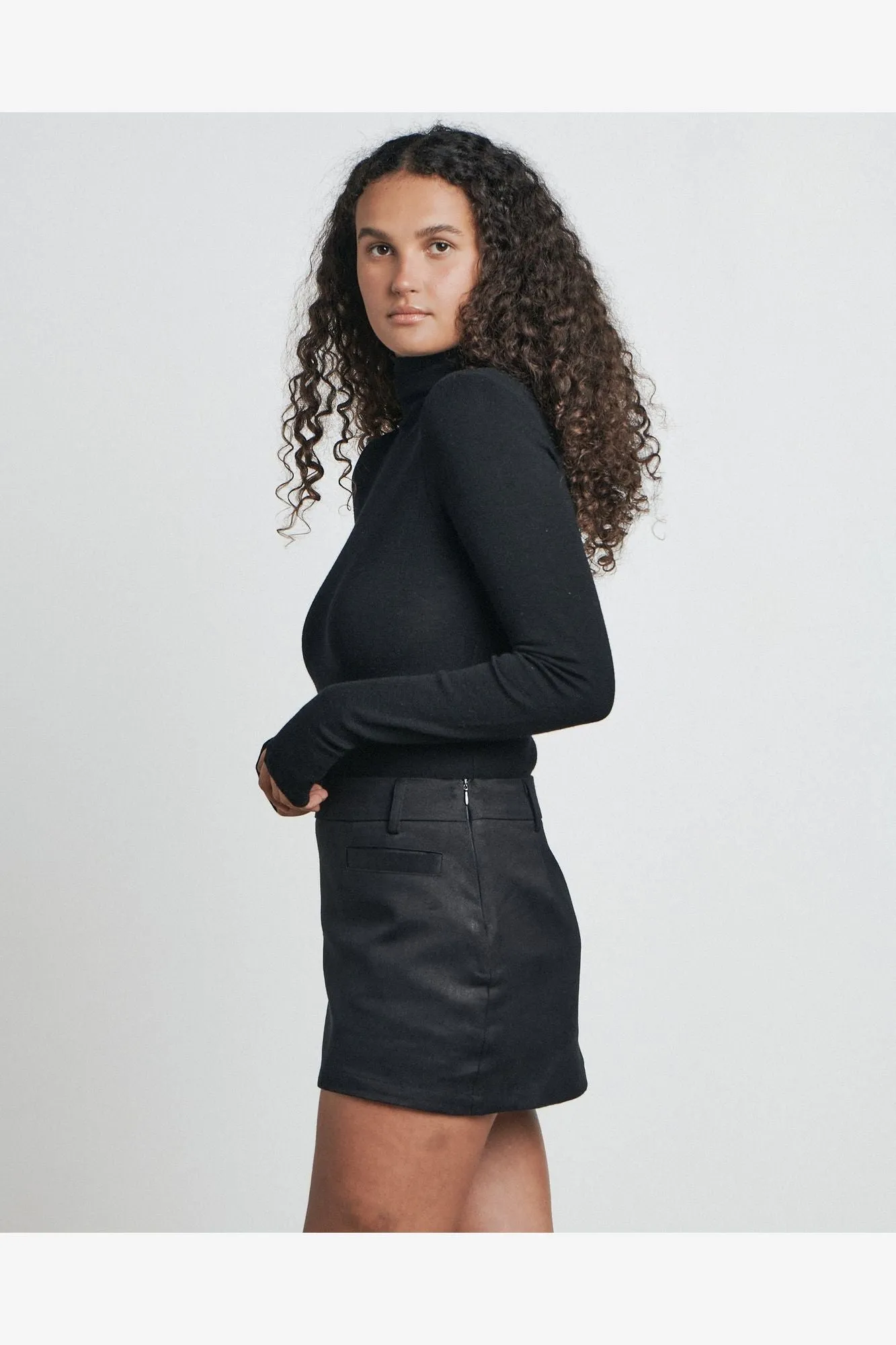 BARE BY CHARLIE HOLIDAY THE LONG SLEEVE KNIT TOP - BLACK