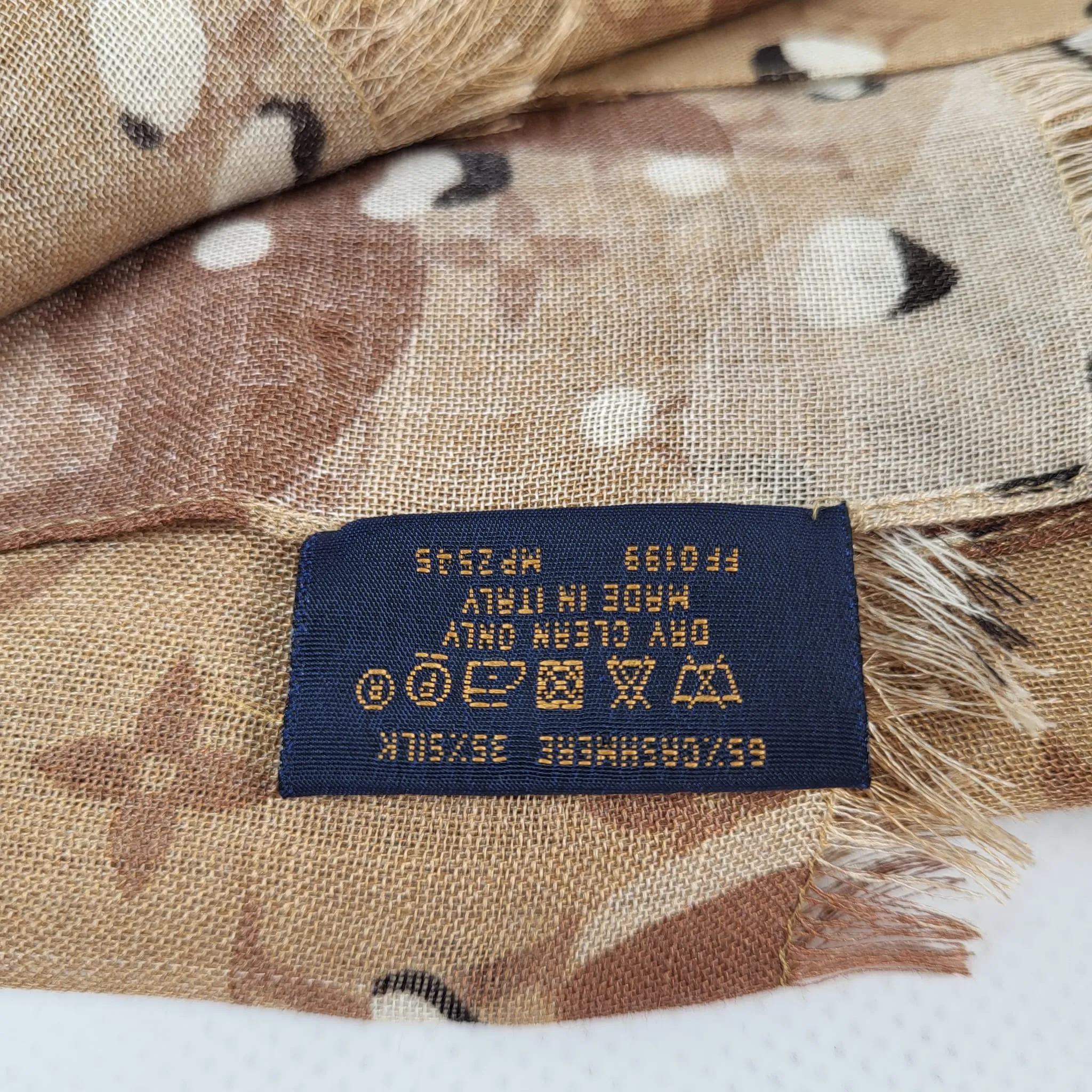 Beige Monogram Camouflage Shawl Scarf