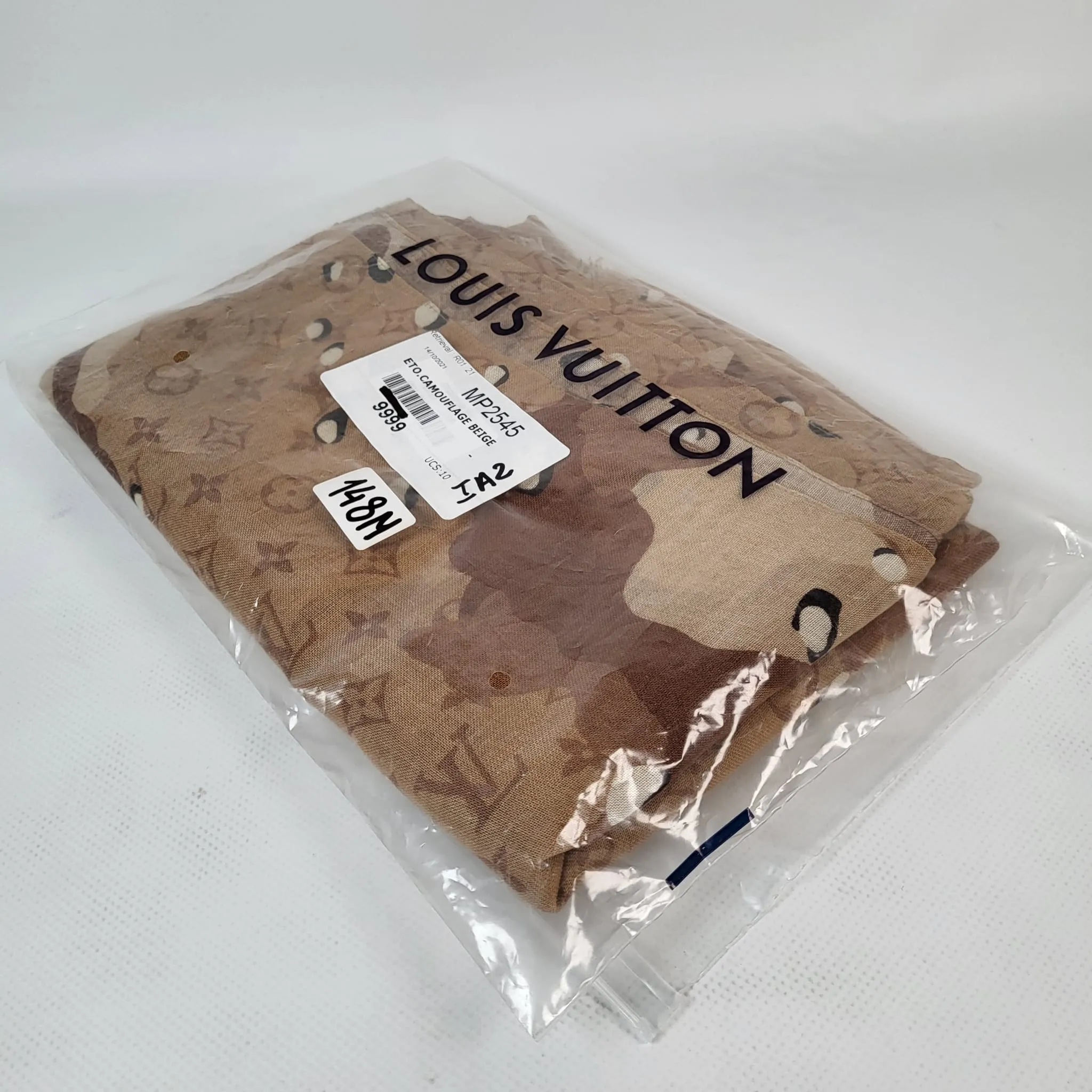 Beige Monogram Camouflage Shawl Scarf