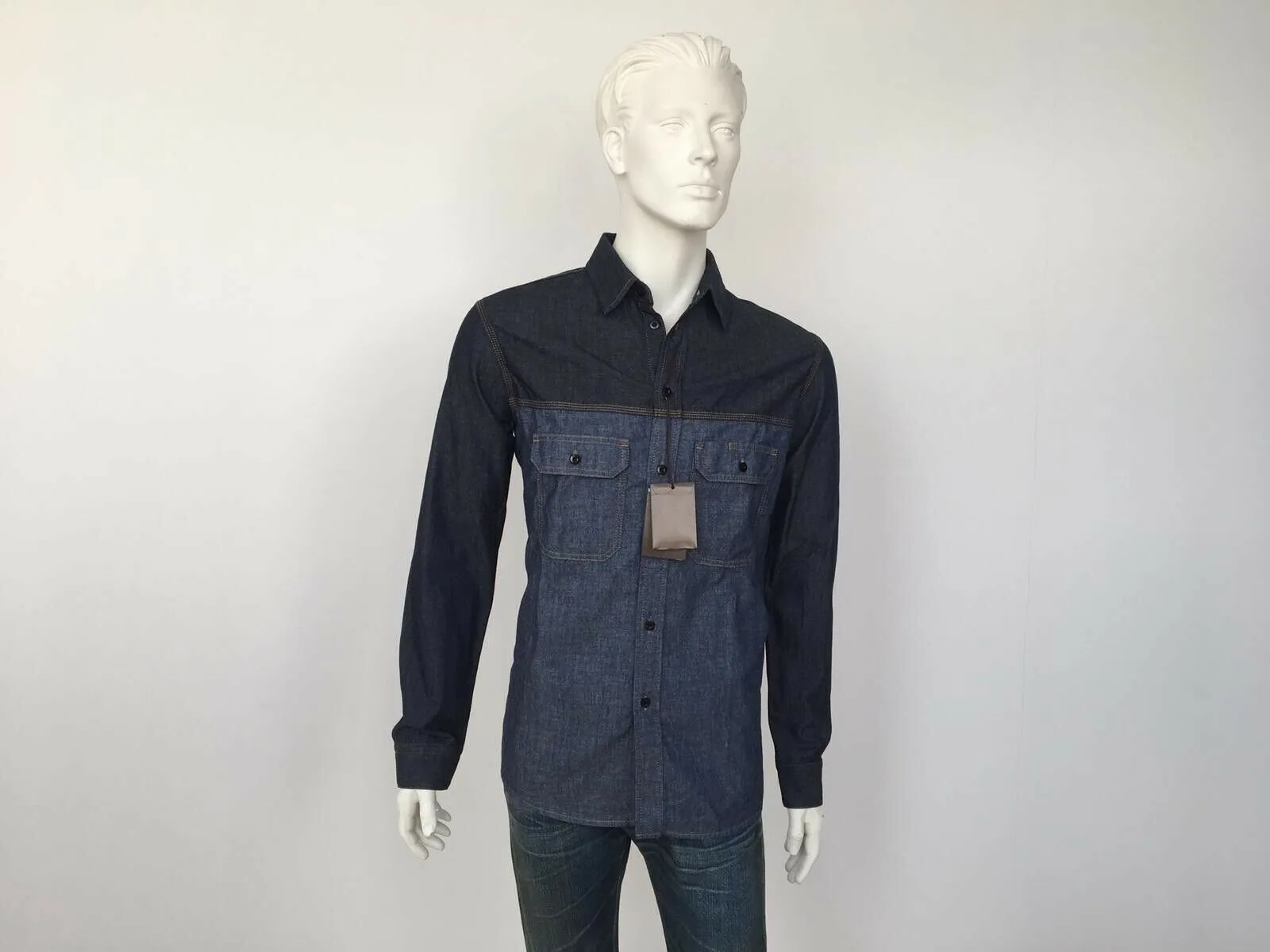 Bi-Material Denim Shirt