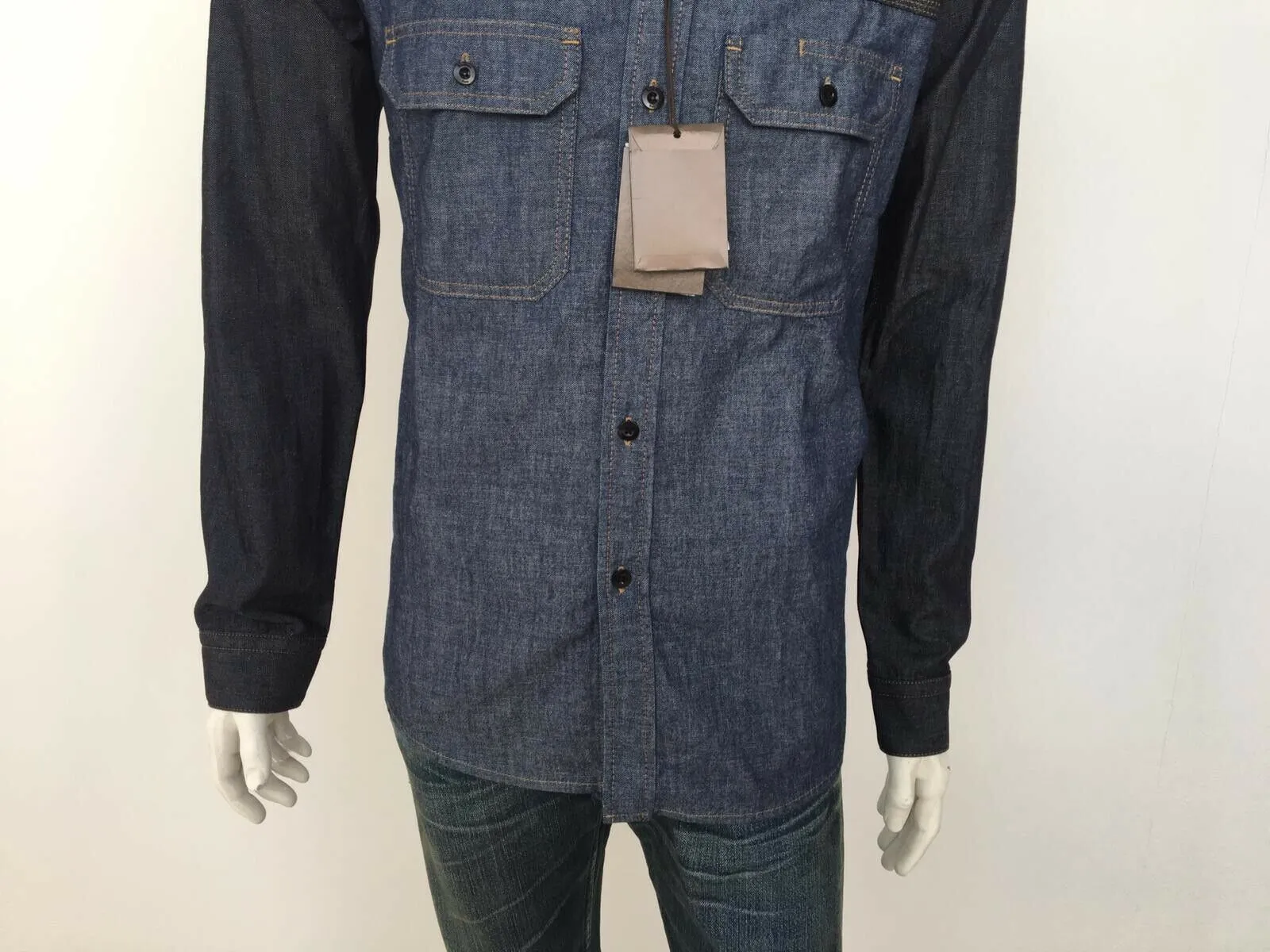 Bi-Material Denim Shirt