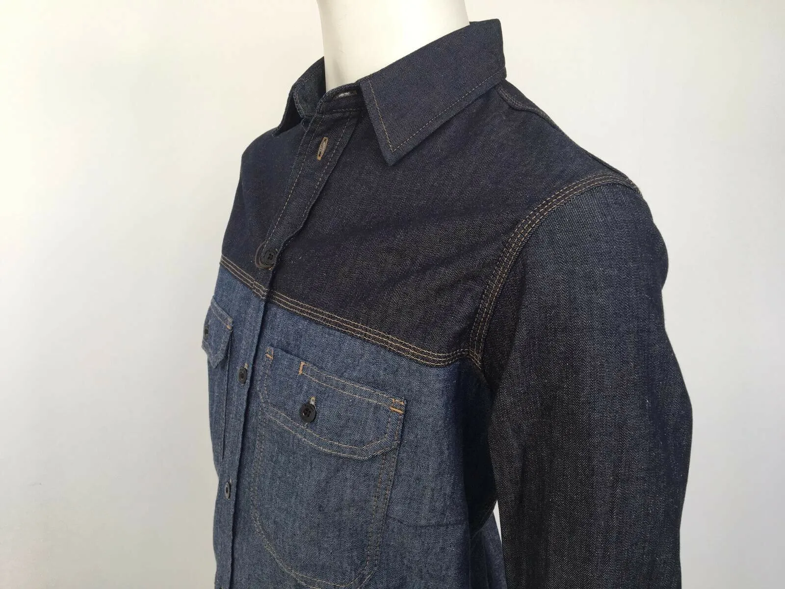 Bi-Material Denim Shirt