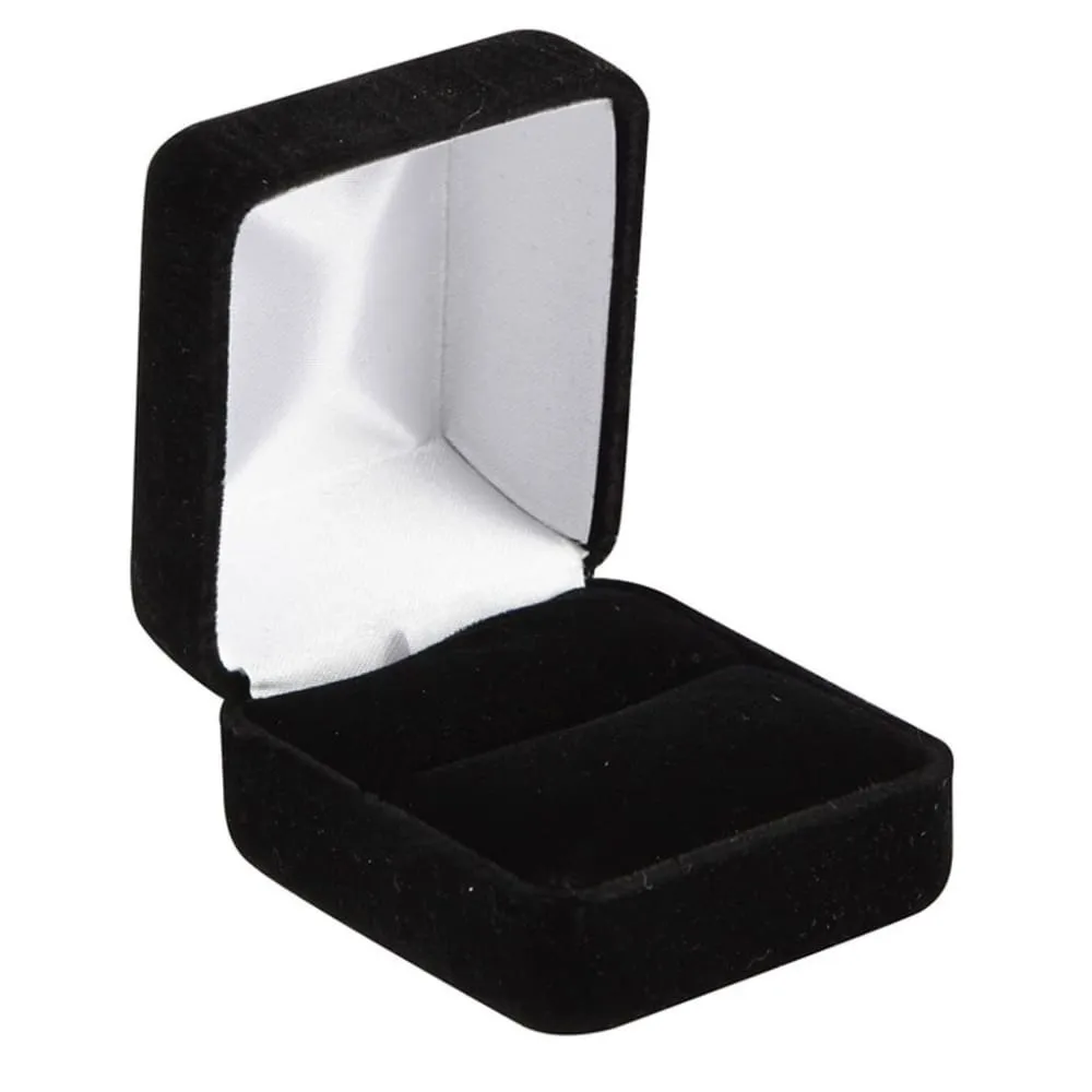 Black Ceramic Ring  with Polished Tungsten Edges And White Diamond Setting - 8mm