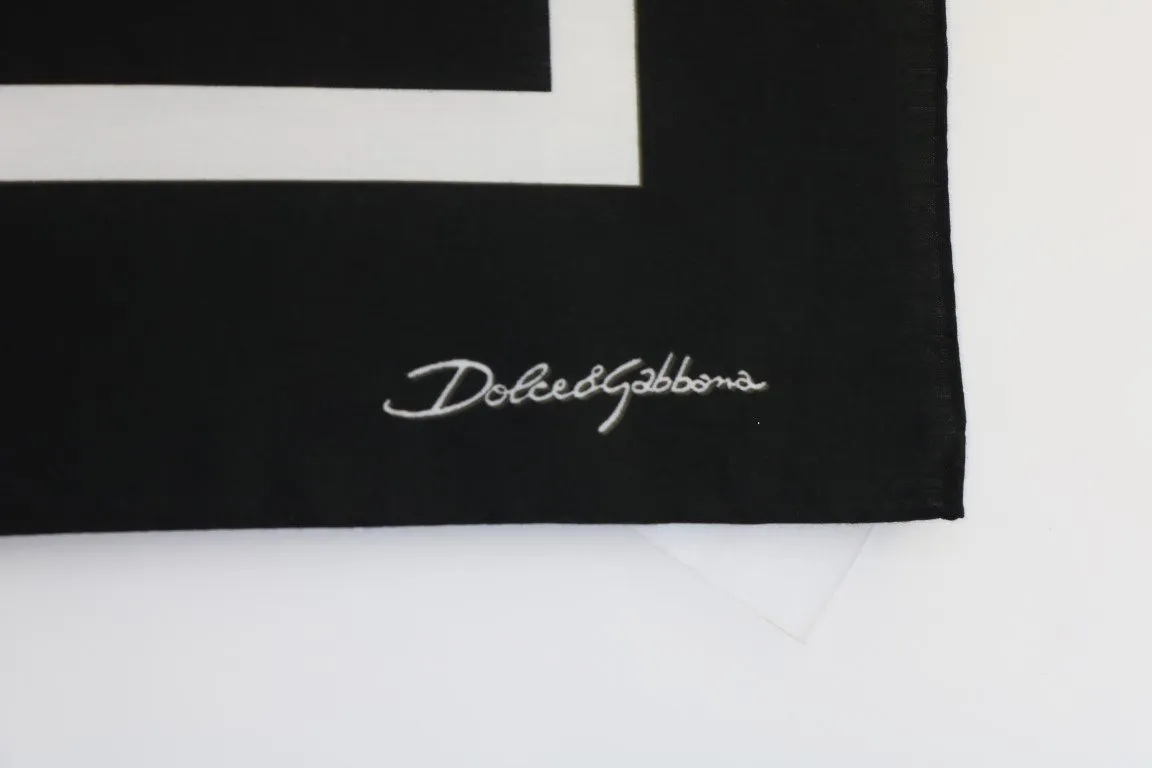 Black Cotton Crown Print Scarf