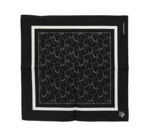 Black Cotton Crown Print Scarf