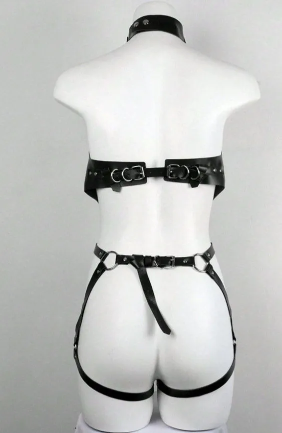 Black Harness Body Bondage Garters