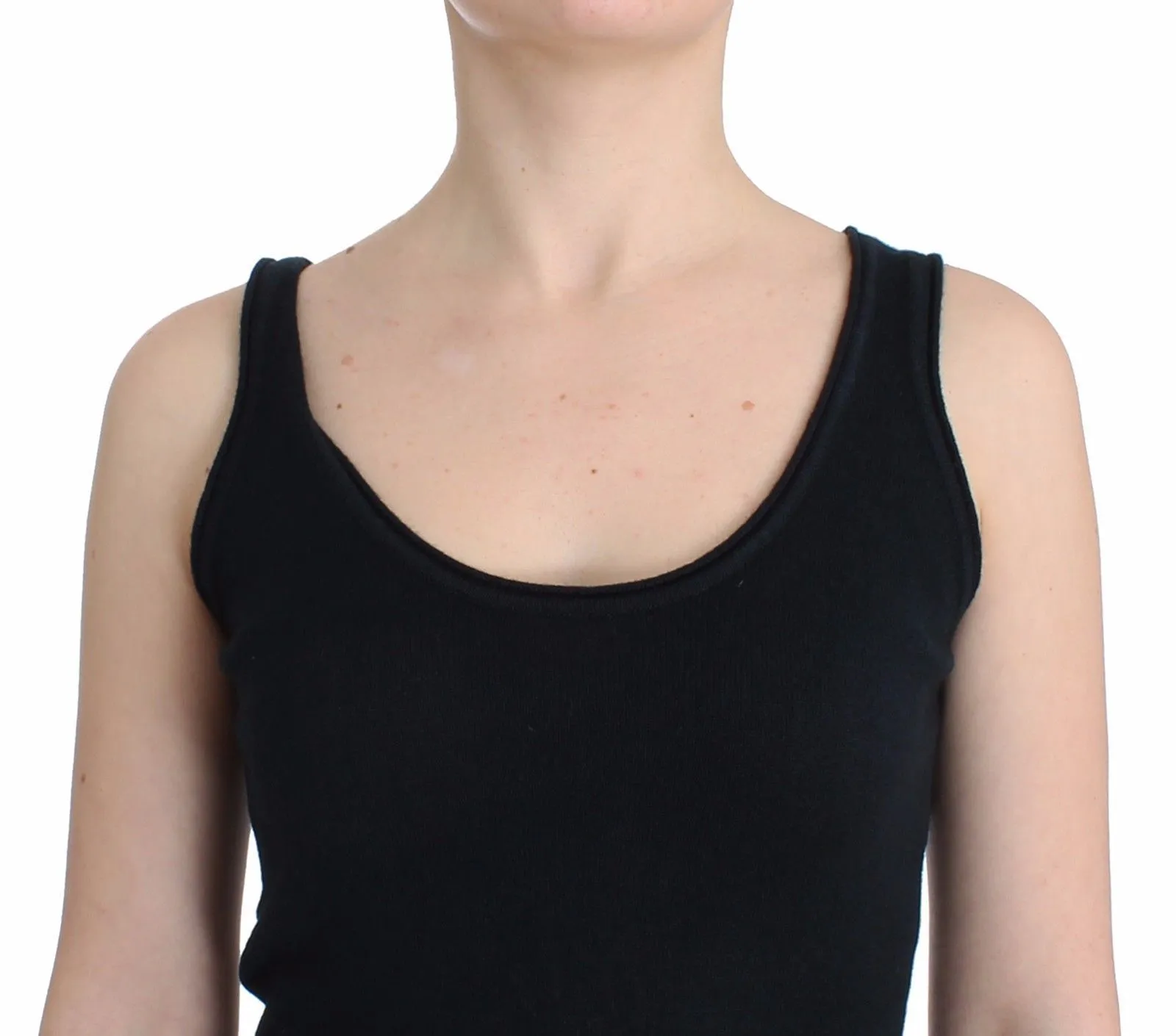Black Knit Top Knitted Sweater 100% Cashmere