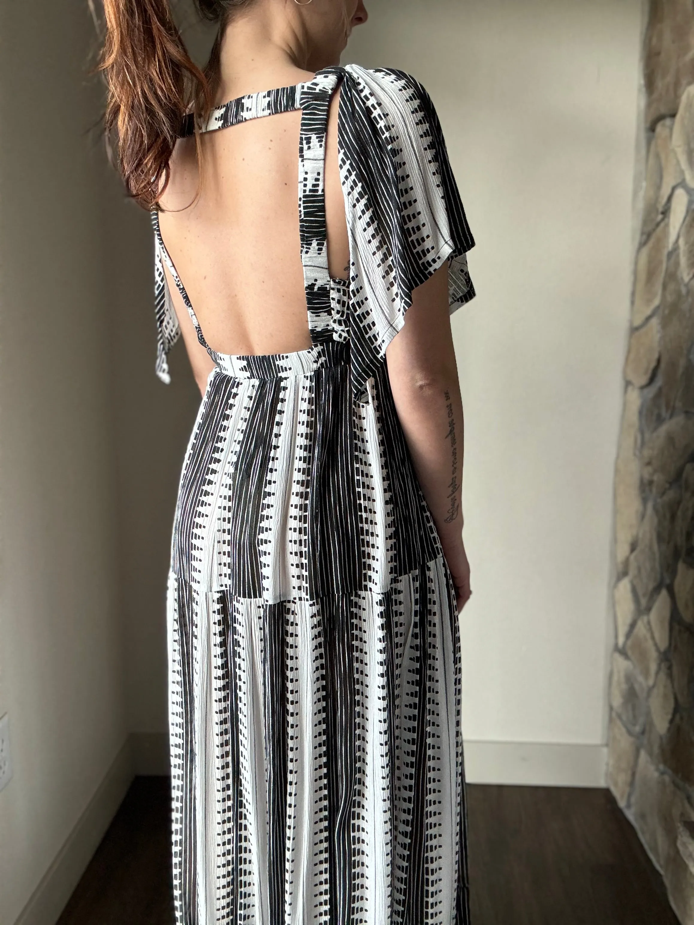 black   white maxi dress
