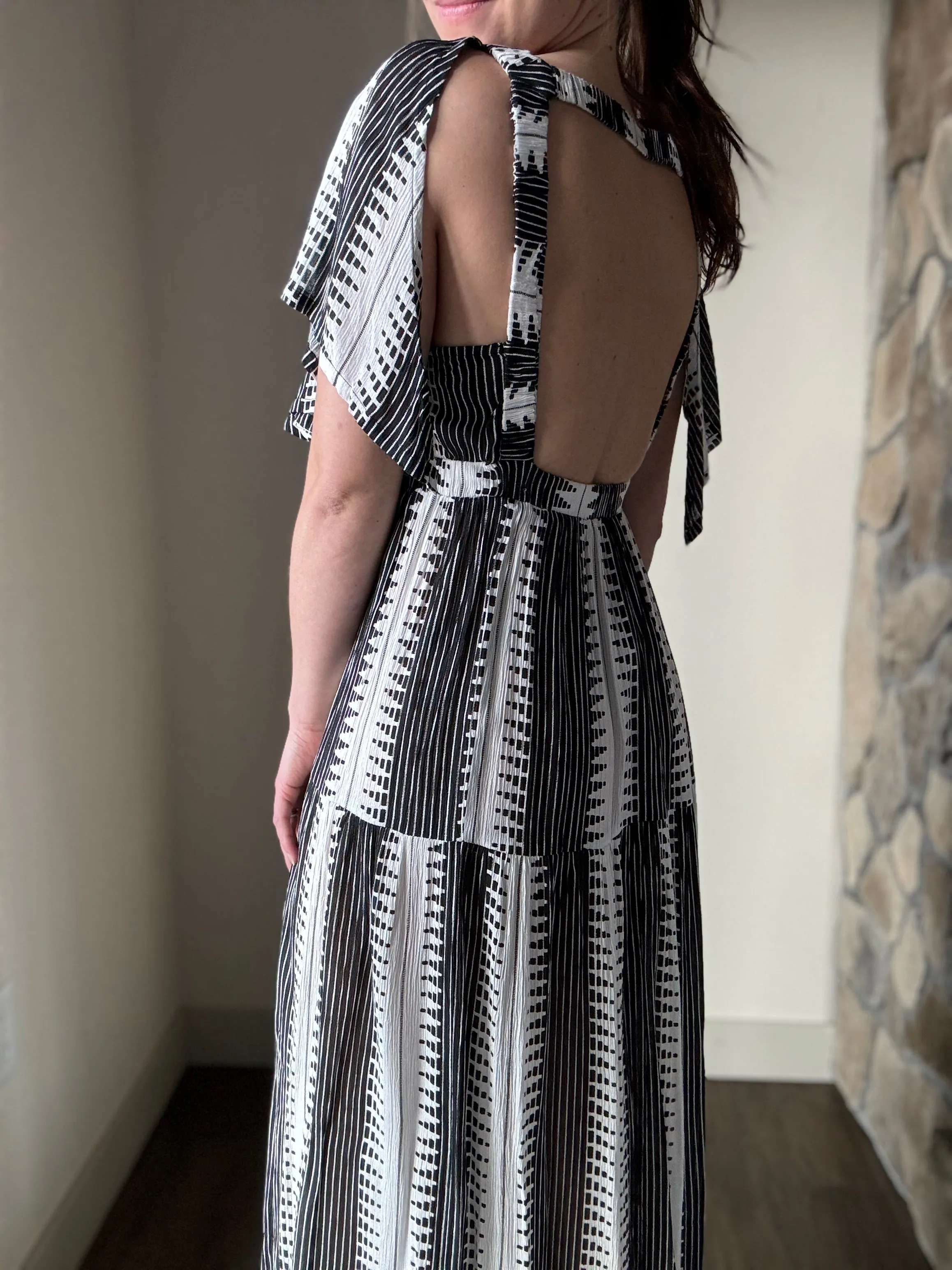 black   white maxi dress