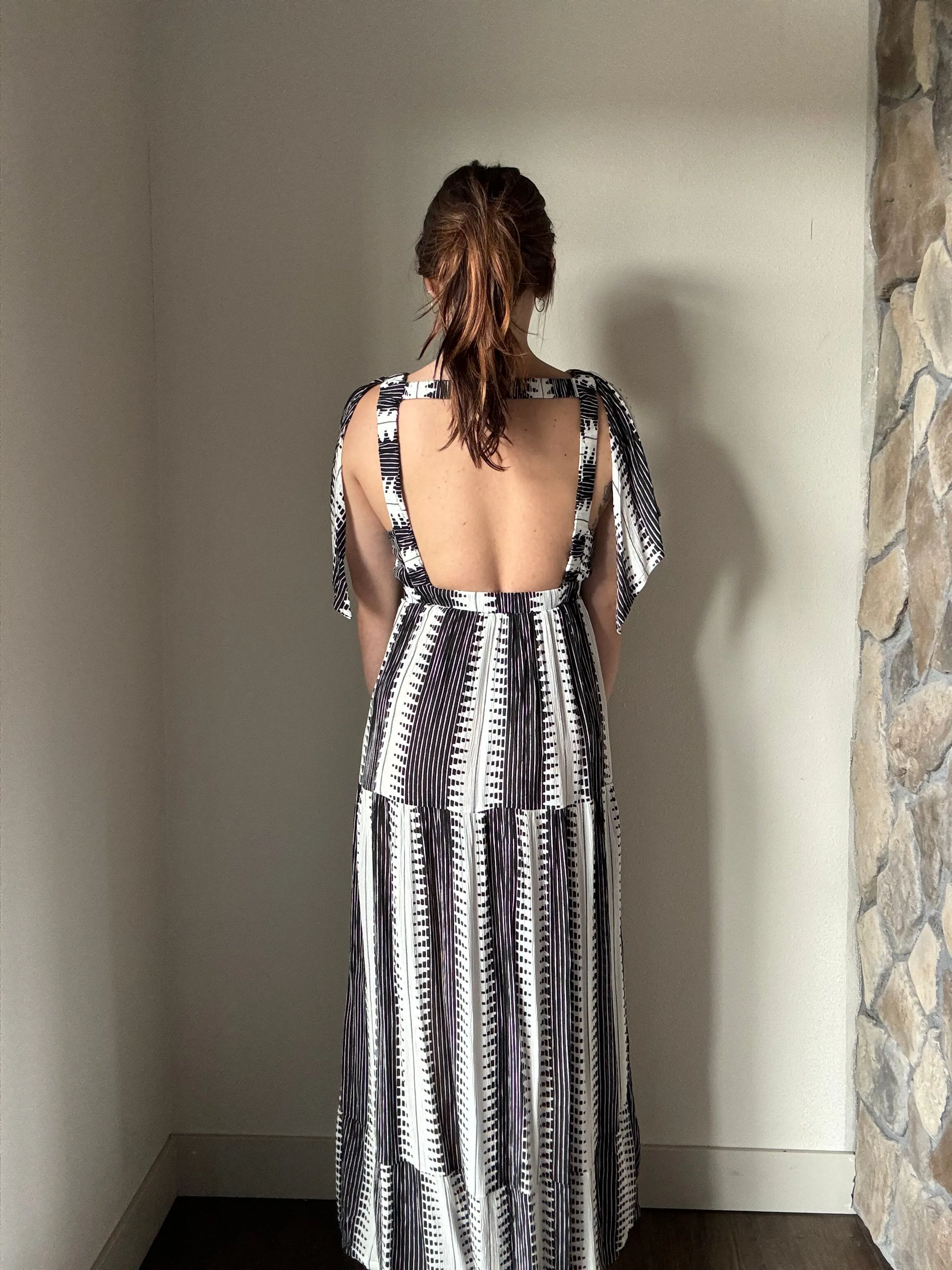 black   white maxi dress