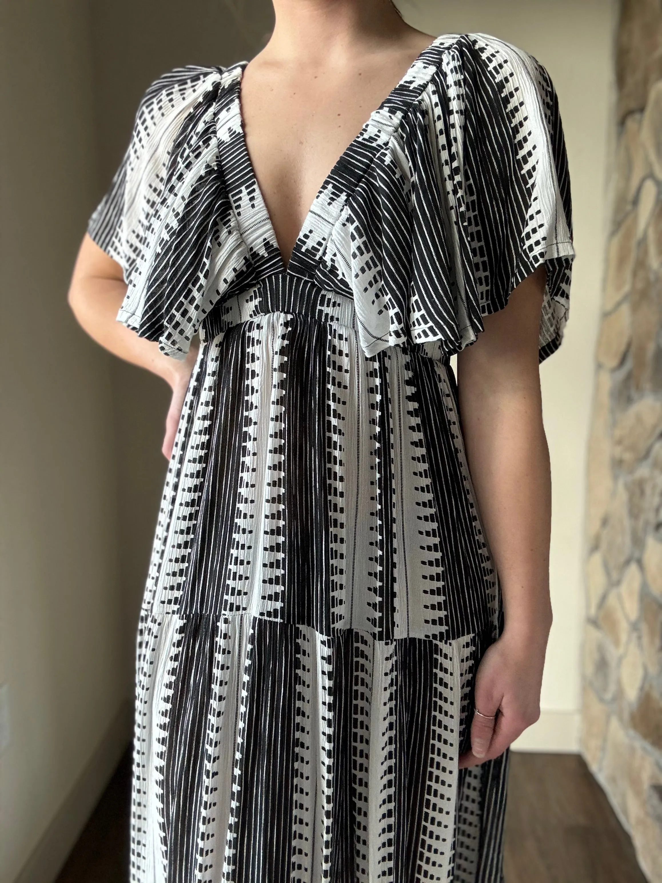black   white maxi dress
