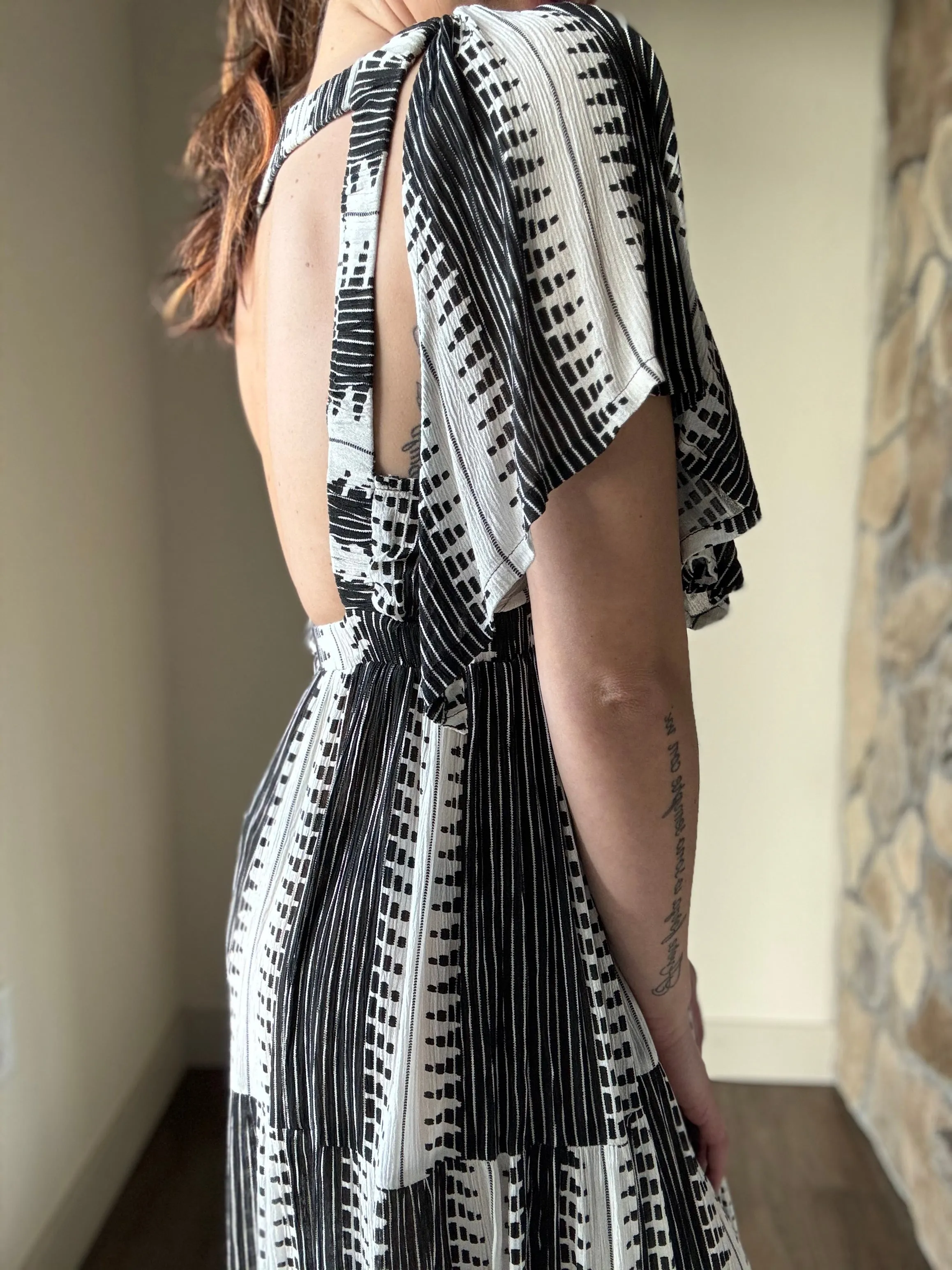 black   white maxi dress