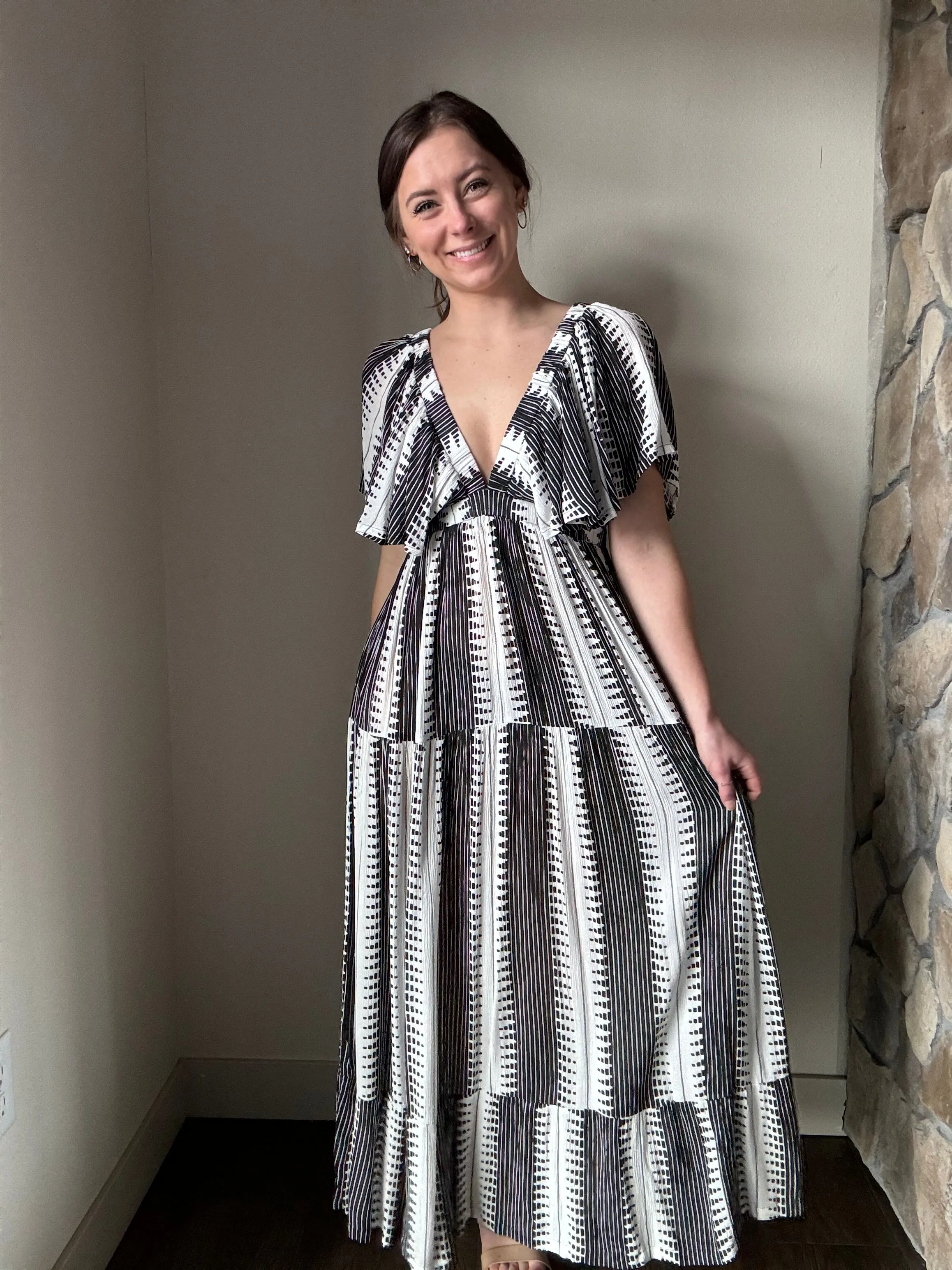 black   white maxi dress