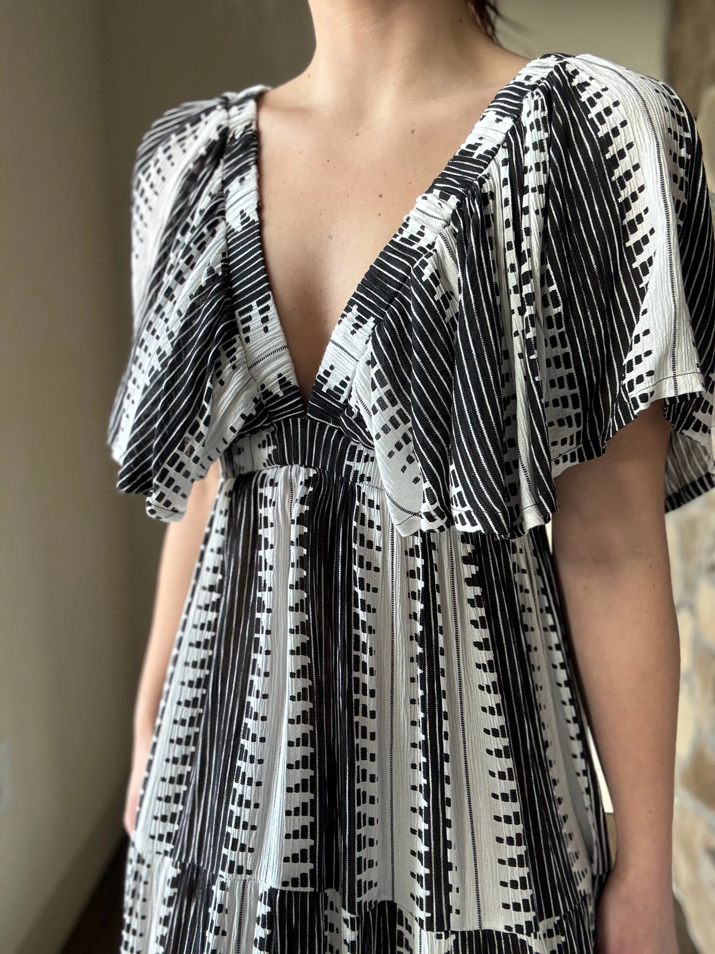 black   white maxi dress