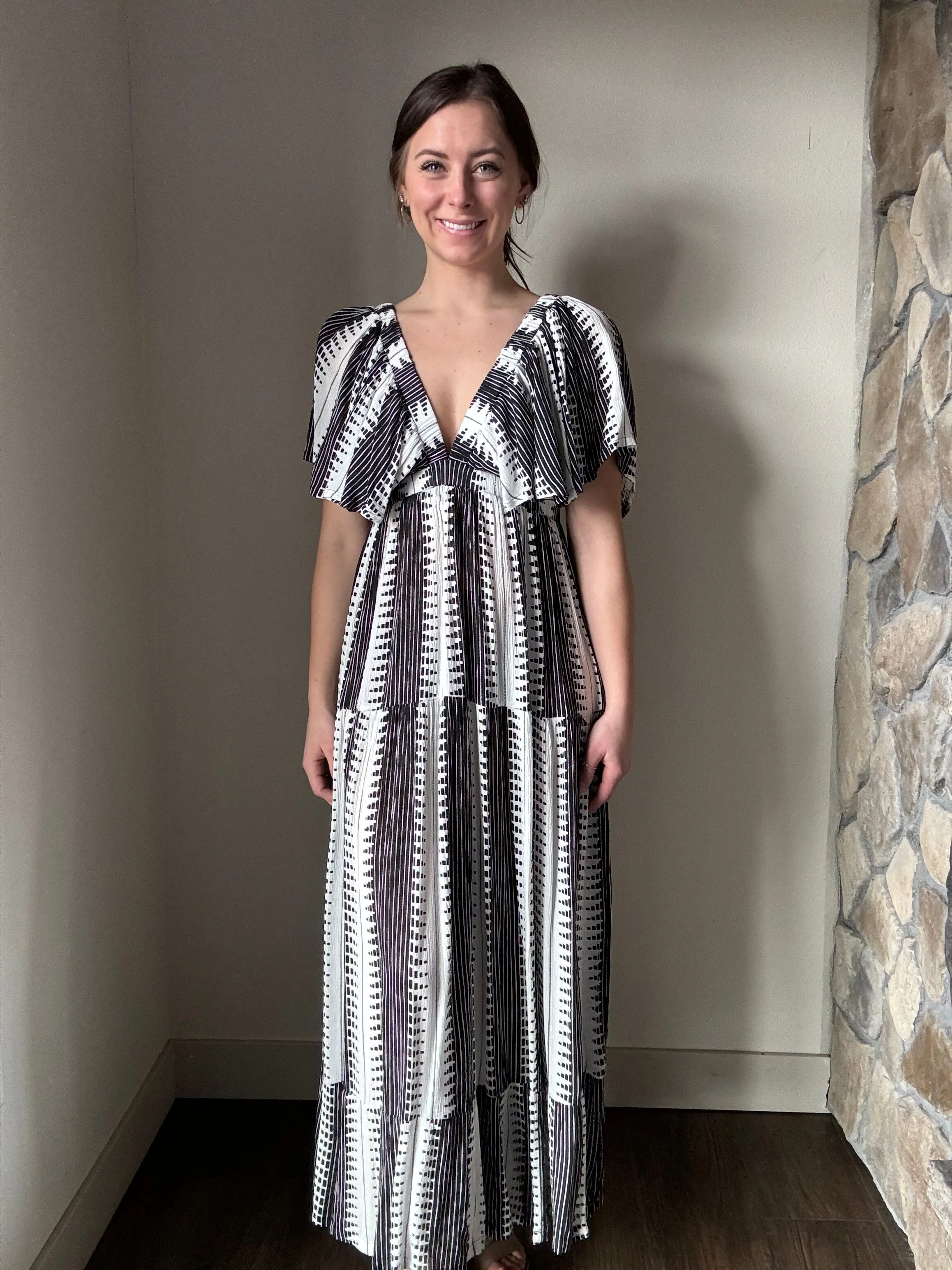 black   white maxi dress