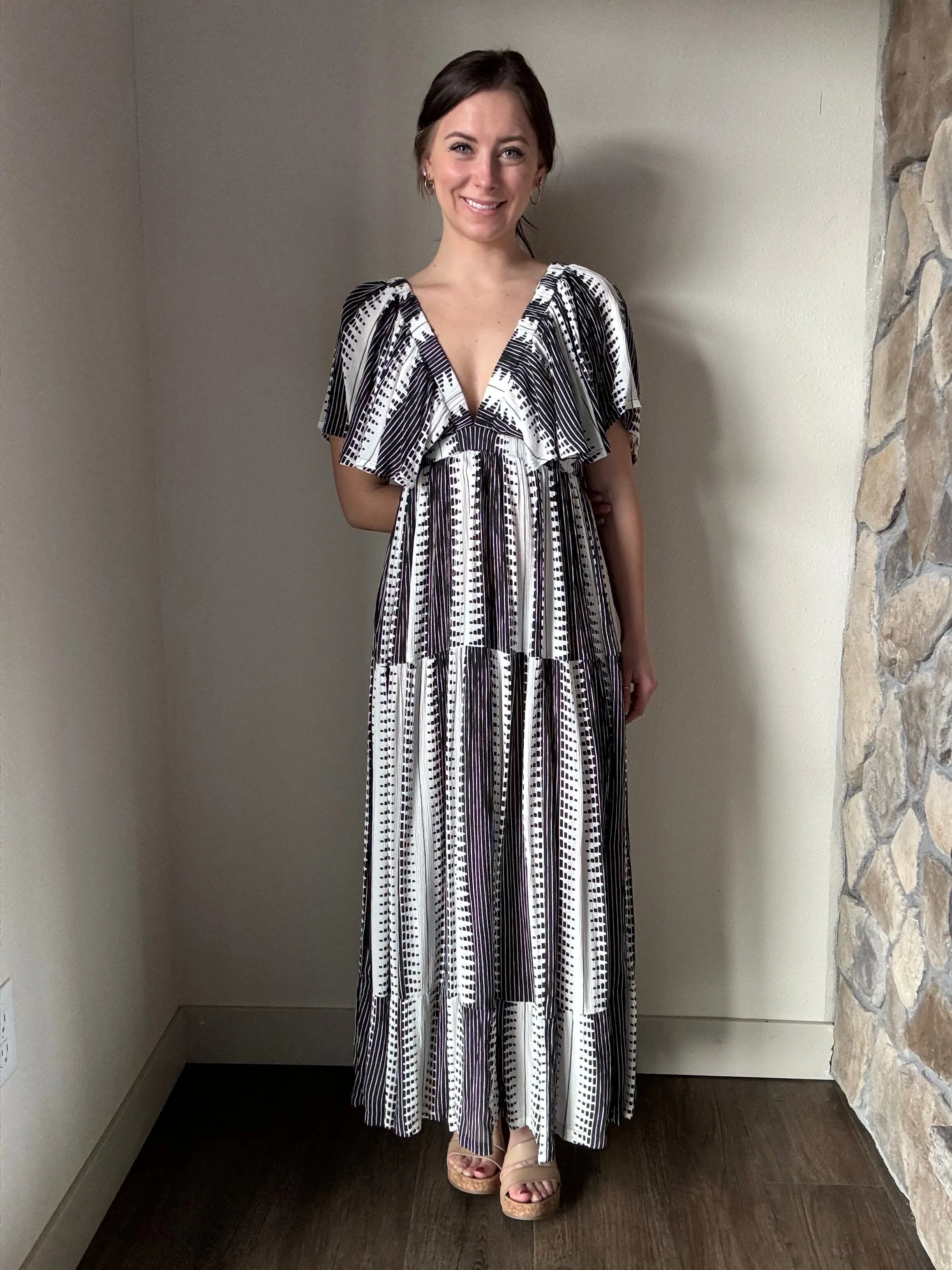 black   white maxi dress