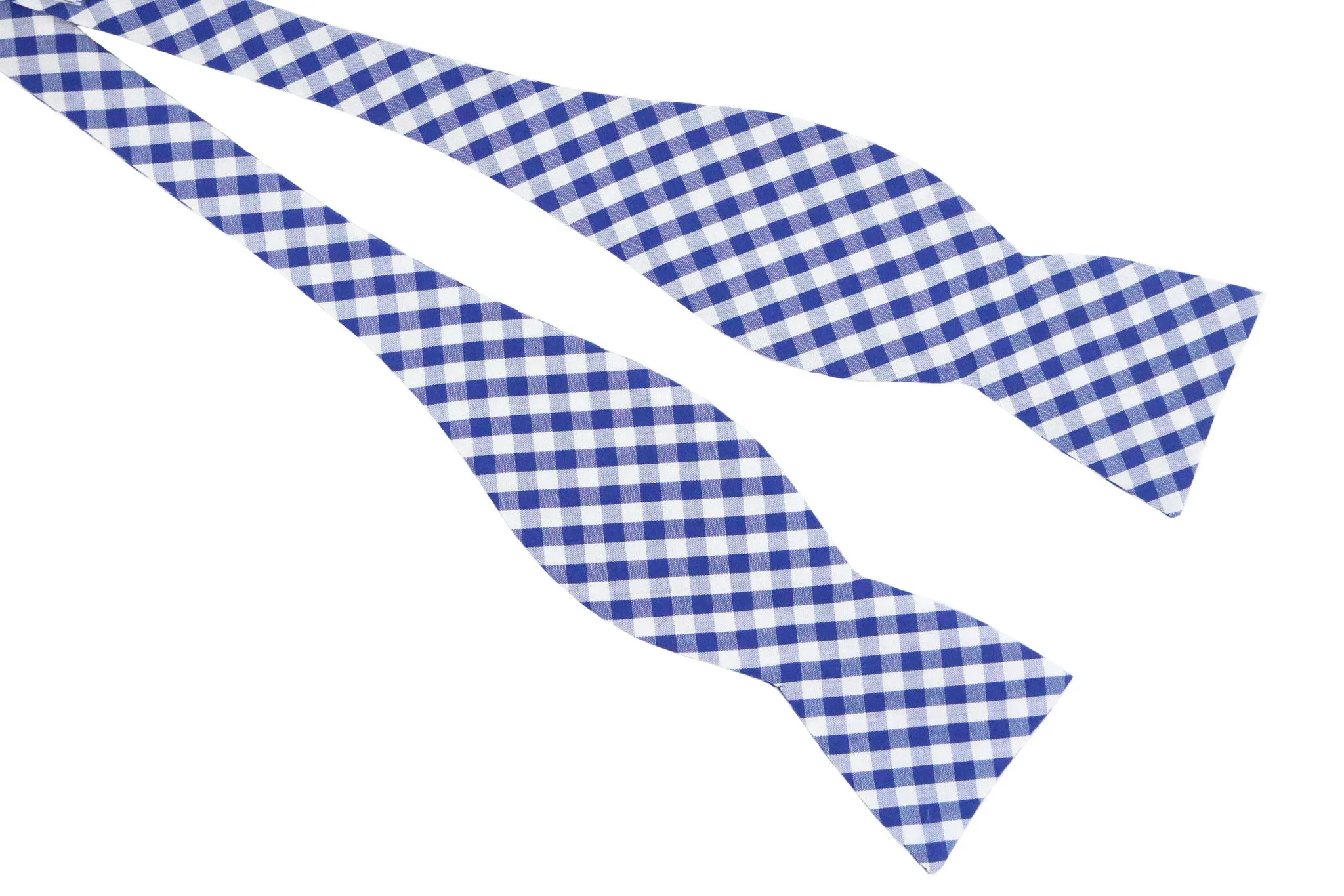 Blue Gingham Bow Tie