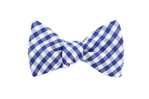 Blue Gingham Bow Tie