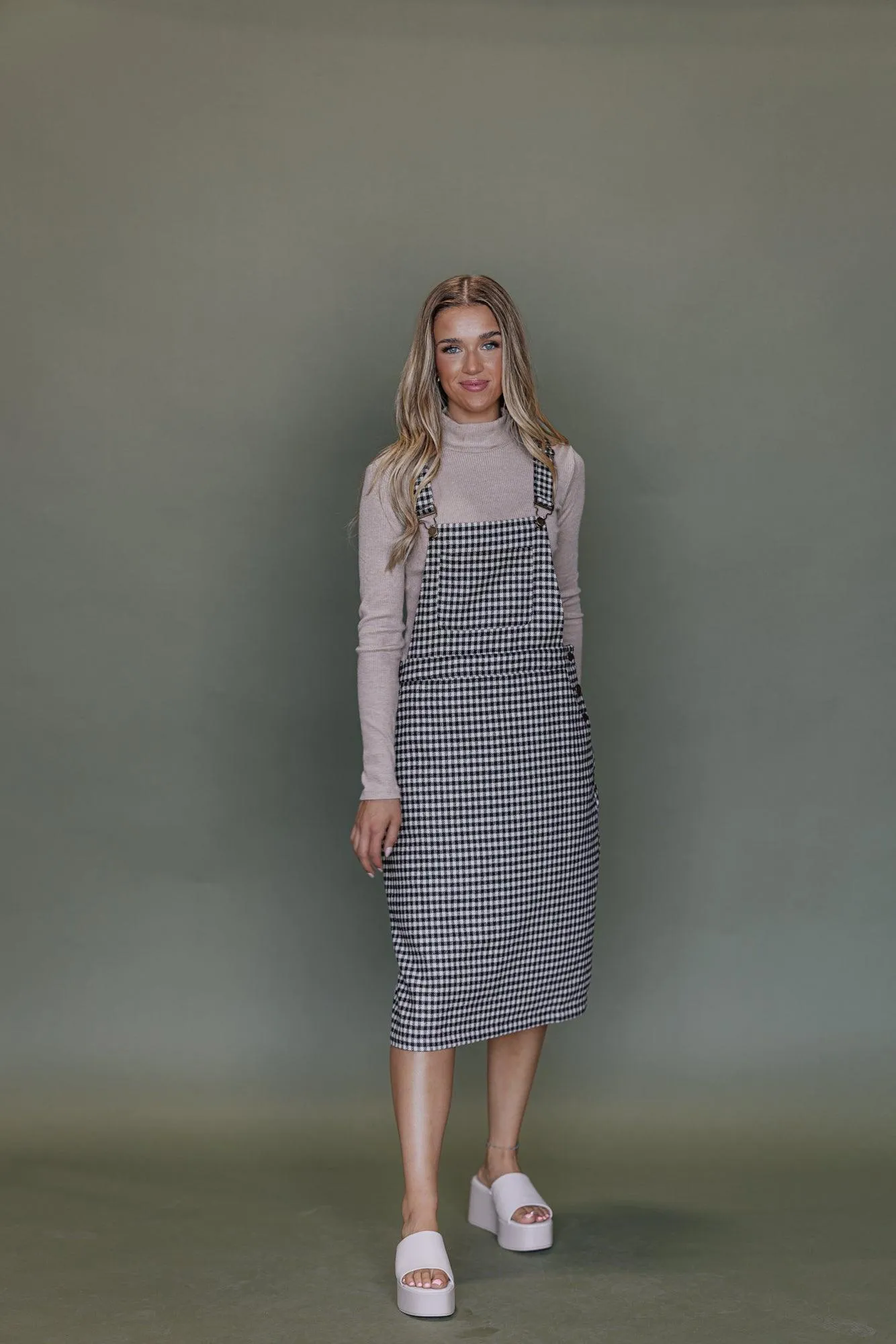 Bonnie Overall Dress in Brown