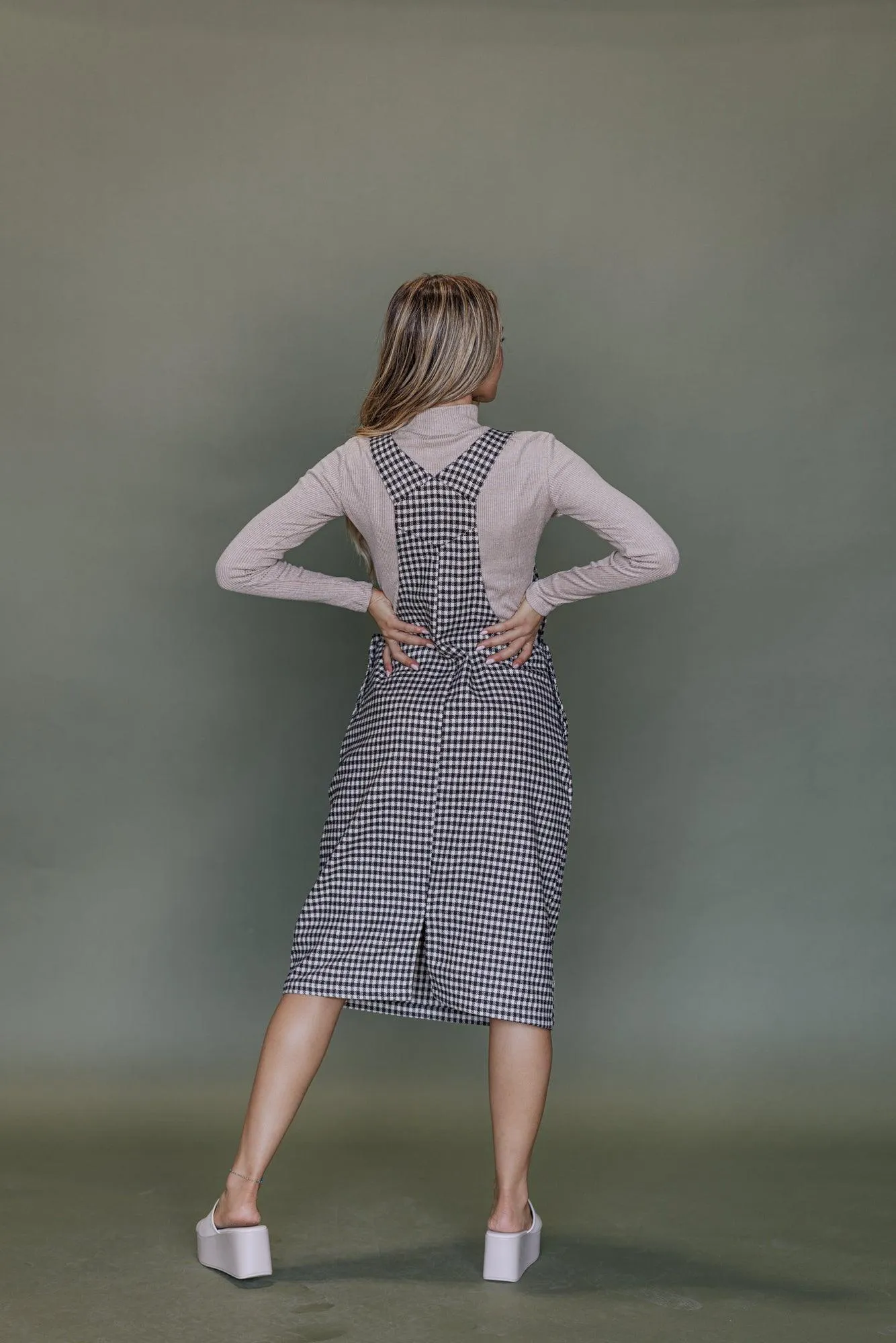 Bonnie Overall Dress in Brown