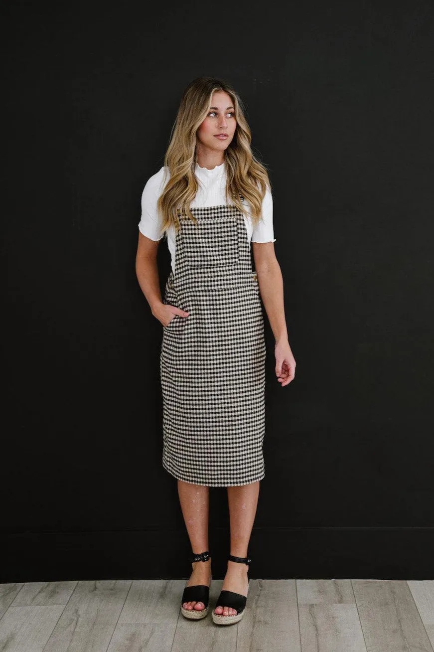 Bonnie Overall Dress in Brown