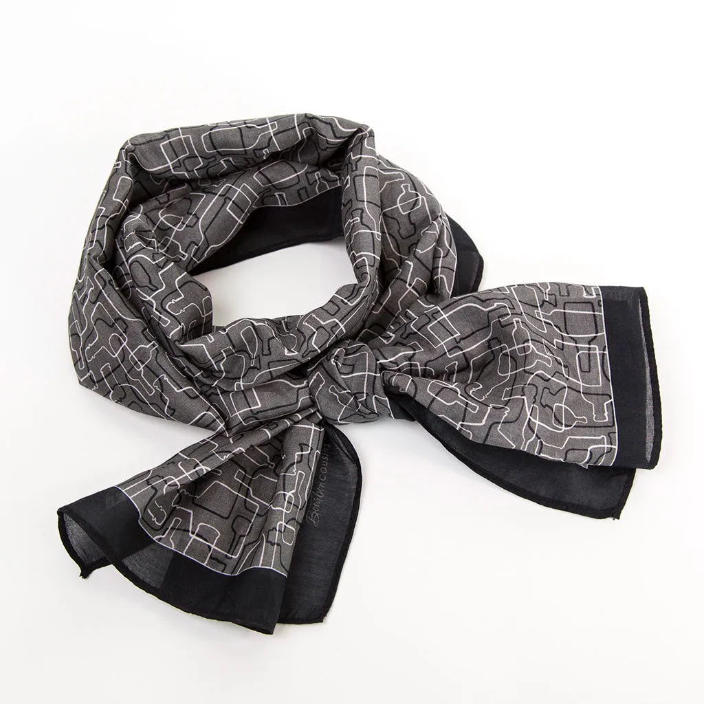 Bourbon Days©  Scarf | Charcoal Gray   Black   Pale Gray