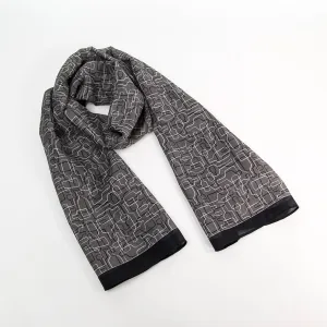 Bourbon Days©  Scarf | Charcoal Gray   Black   Pale Gray