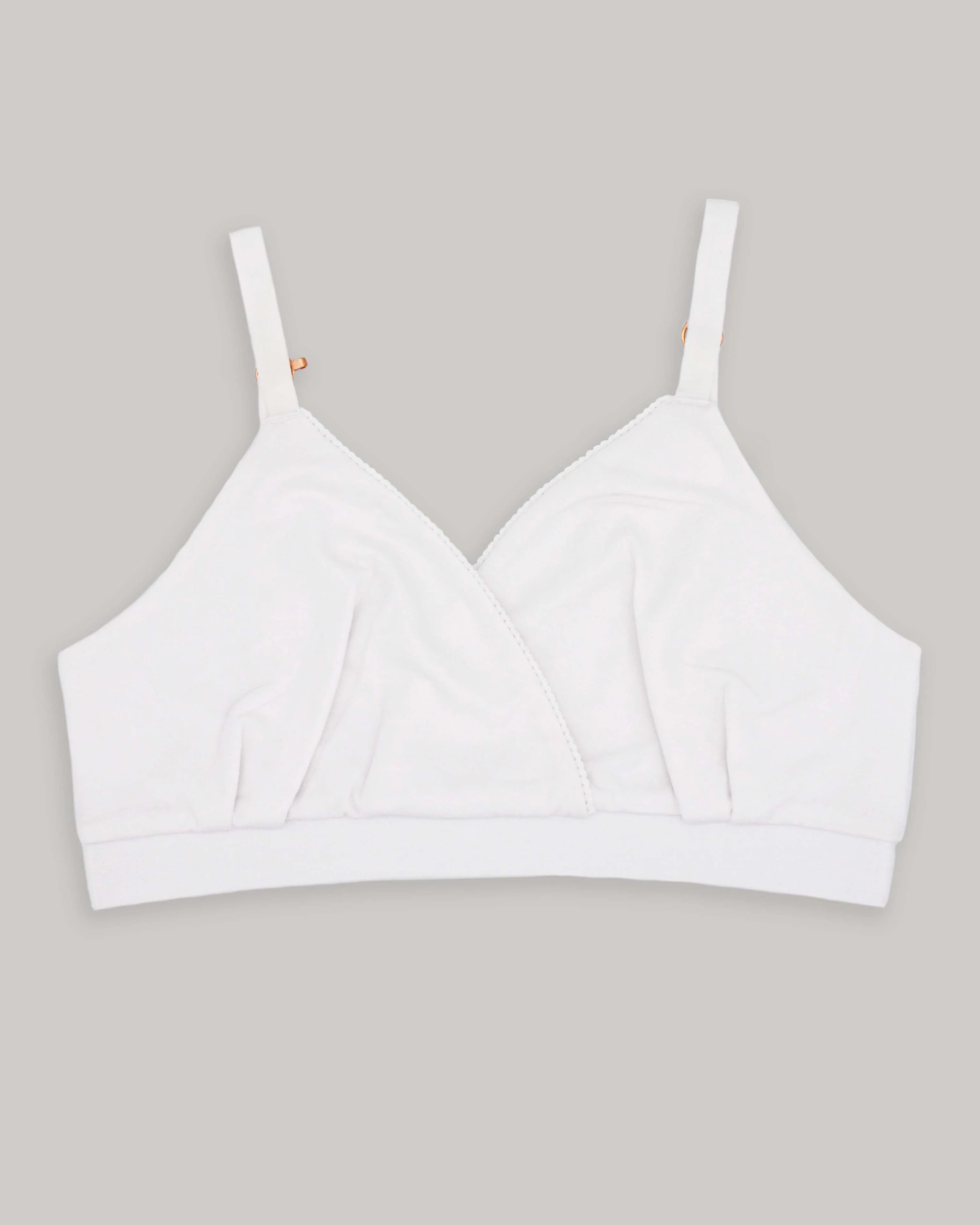 Breastfeeding & Maternity Organic Cotton Bra | White