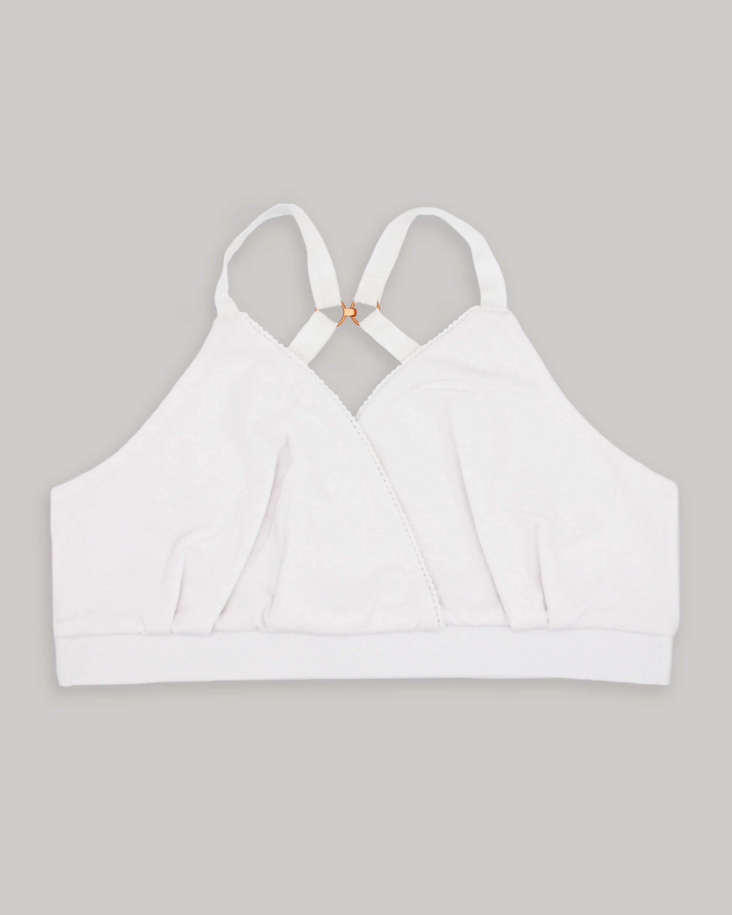 Breastfeeding & Maternity Organic Cotton Bra | White