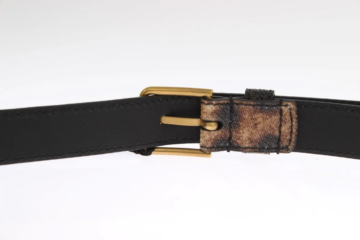 Brown Leopard Gold Buckle Belt