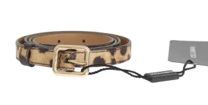 Brown Leopard Gold Buckle Belt