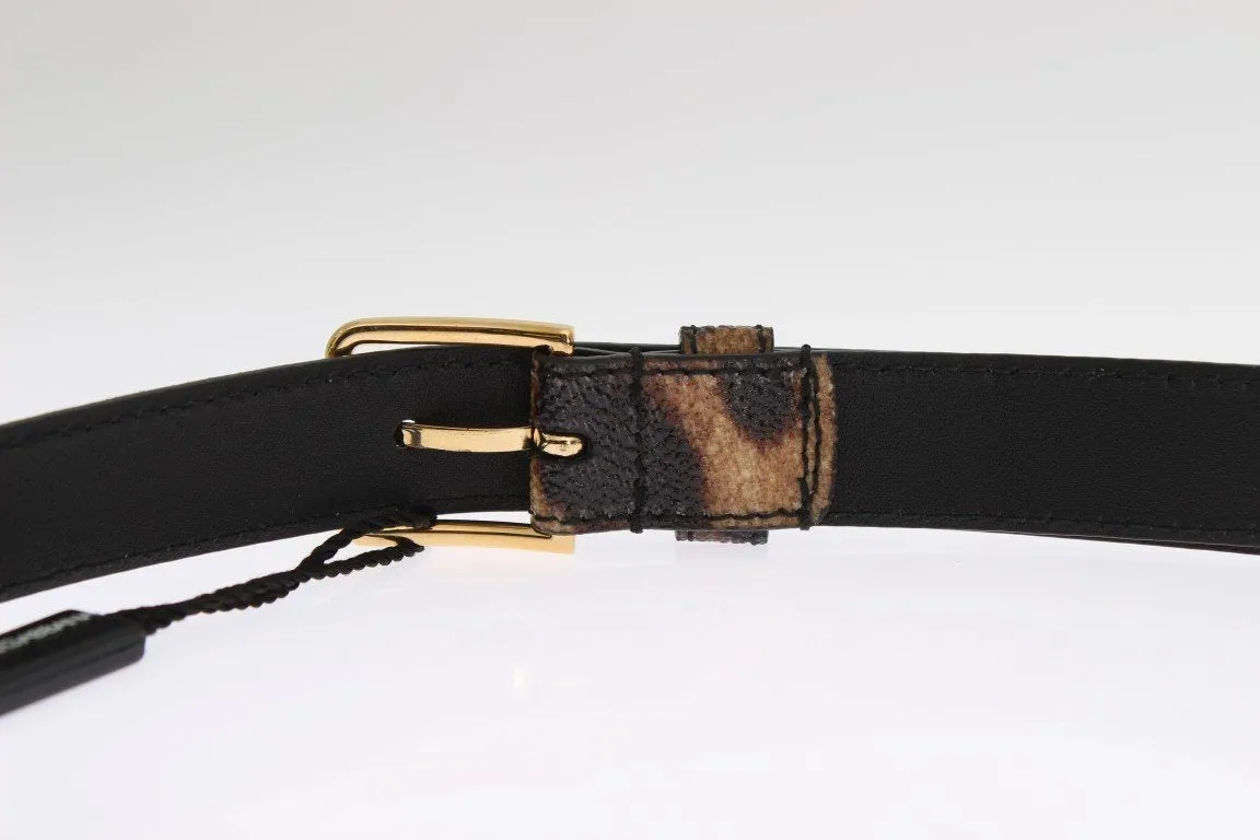 Brown Leopard Gold Buckle Belt