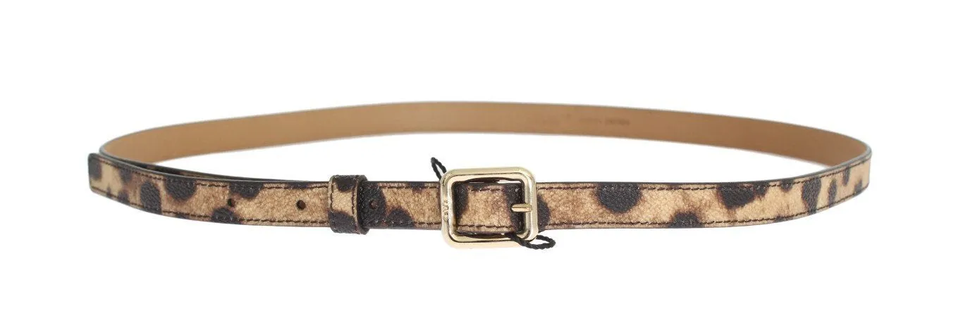 Brown Leopard Gold Buckle Belt