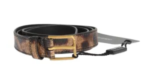 Brown Leopard Gold Buckle Belt