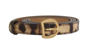 Brown Leopard Gold Buckle Belt